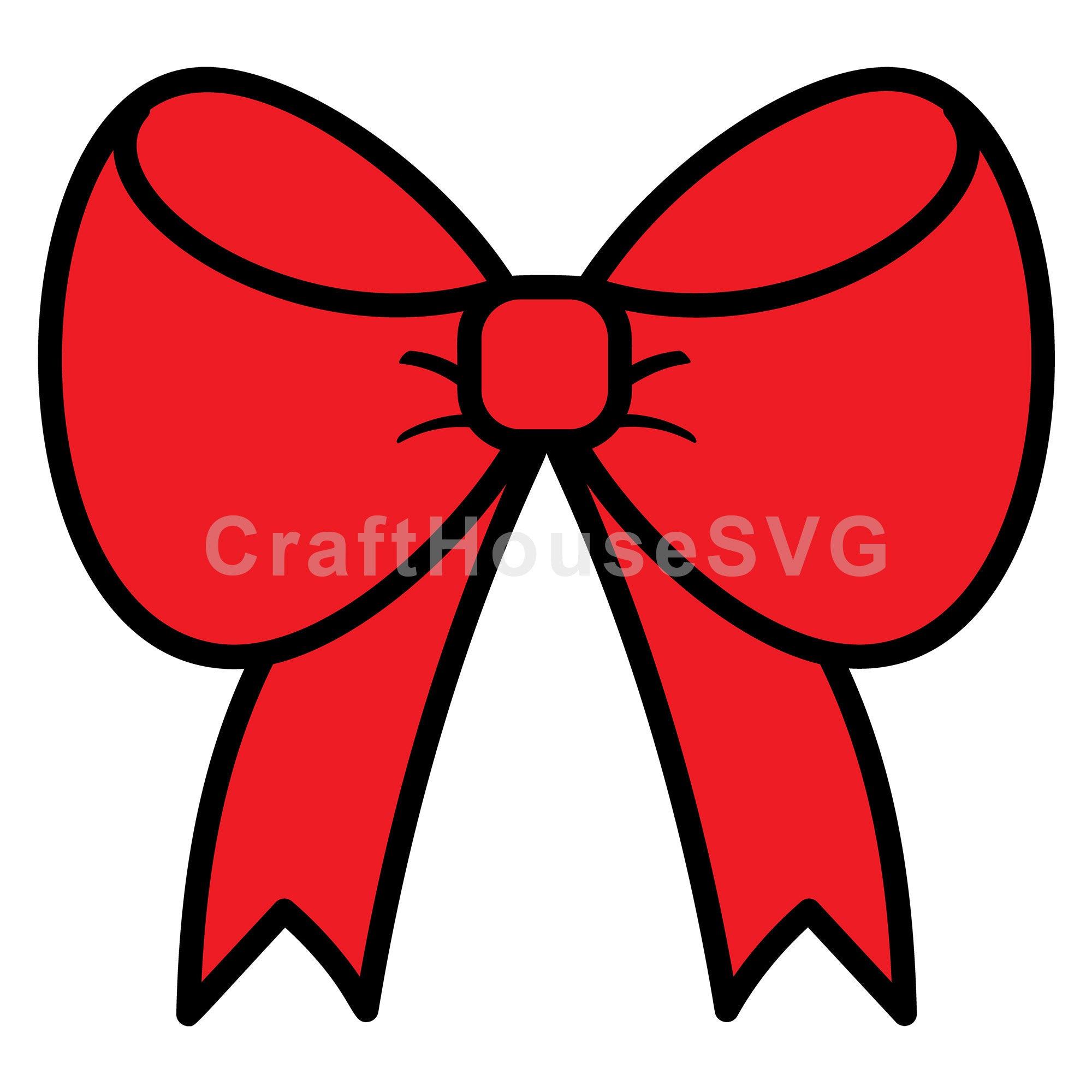 Puffy Ribbon Bow Layered SVG