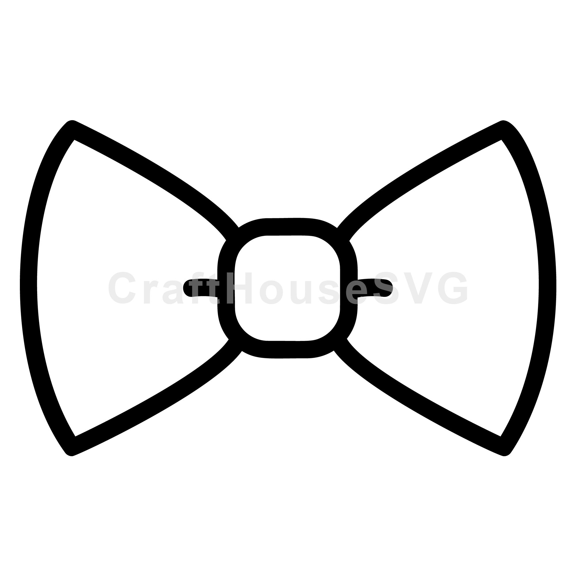 Compact Bow Tie Outline SVG