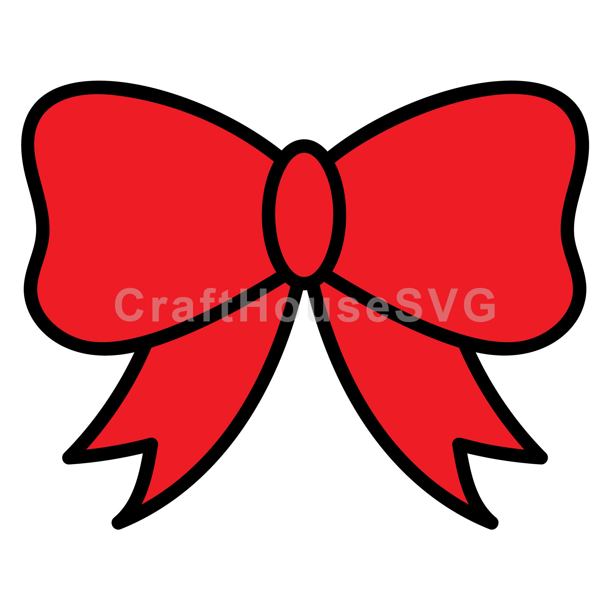 Bold Ribbon Bow Layered SVG