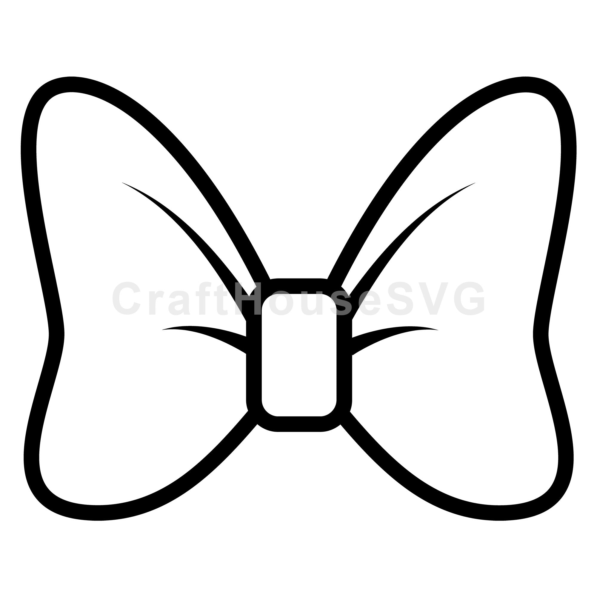 Large Bow Outline SVG