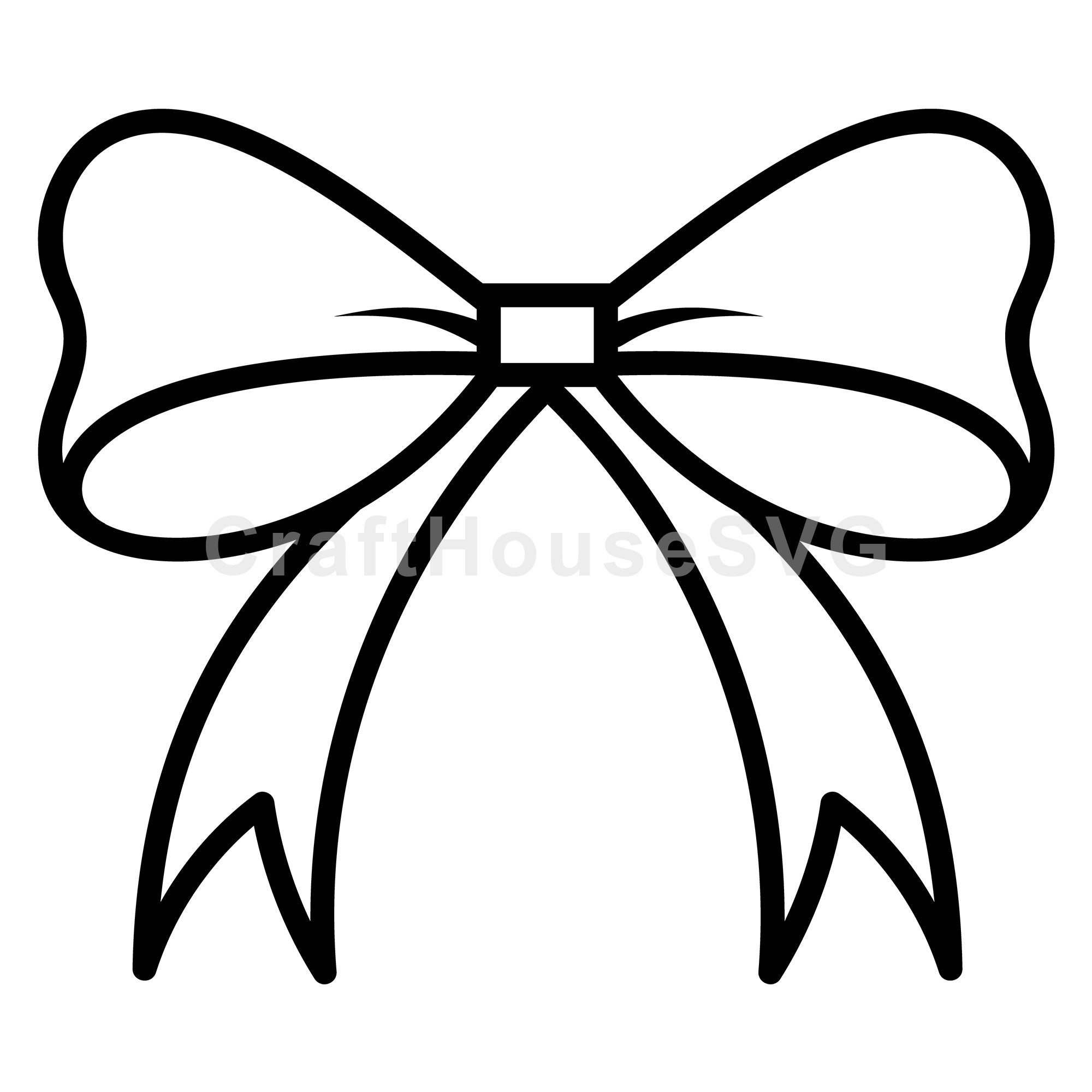 Classic Bow Outline SVG