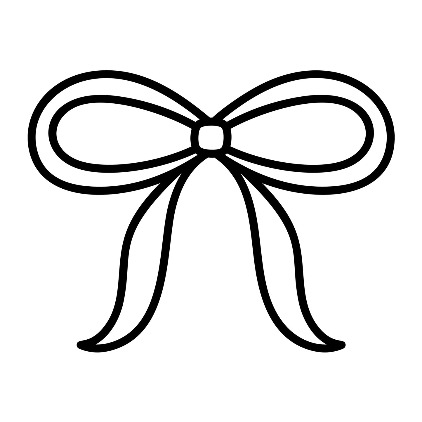 Bow Outline SVG design for Cricut, Silhouette, laser cutting, vinyl, sublimation, and craft projects.