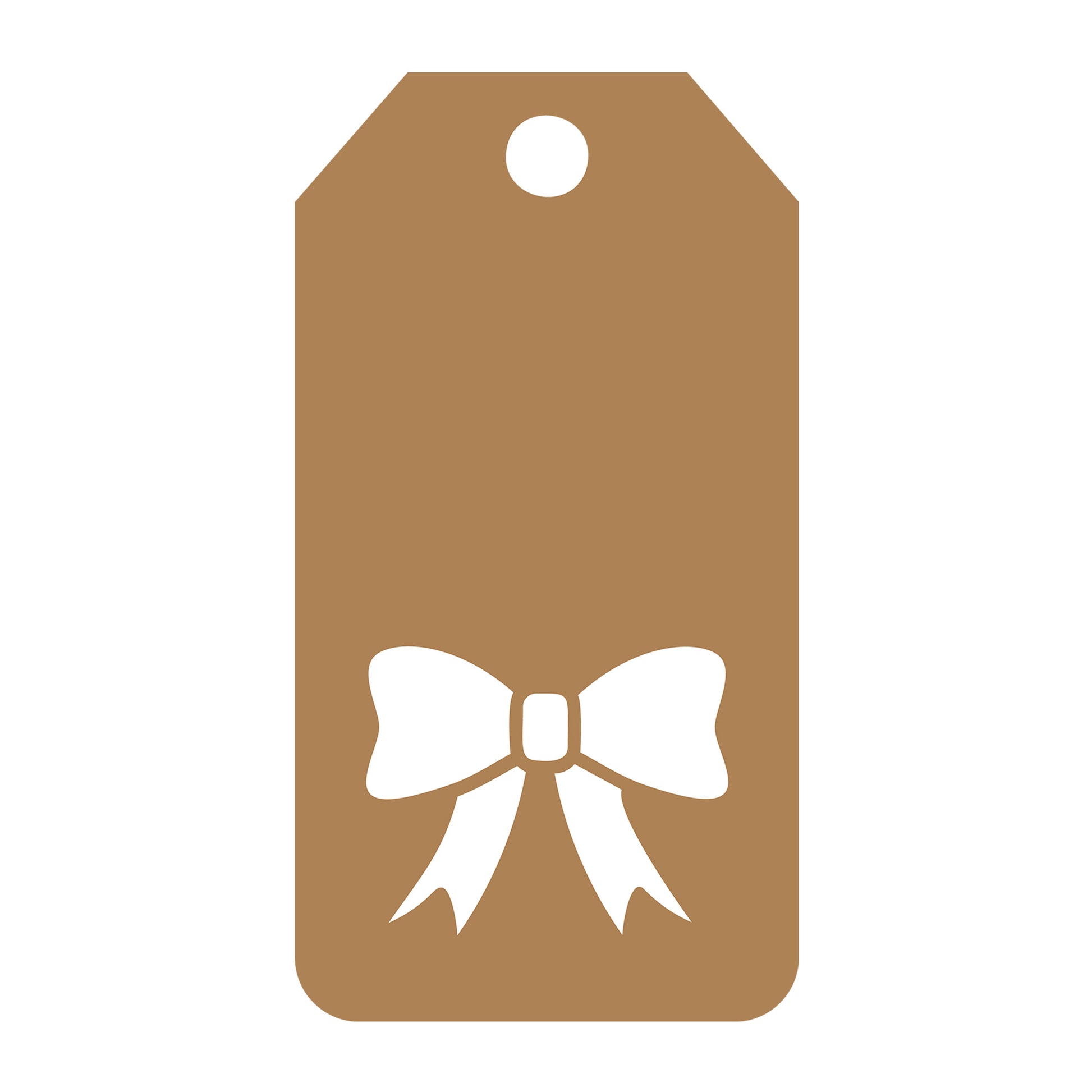 Bow Gift Tag SVG design for Cricut, Silhouette, laser cutting, vinyl, sublimation, gift tags, and craft projects.
