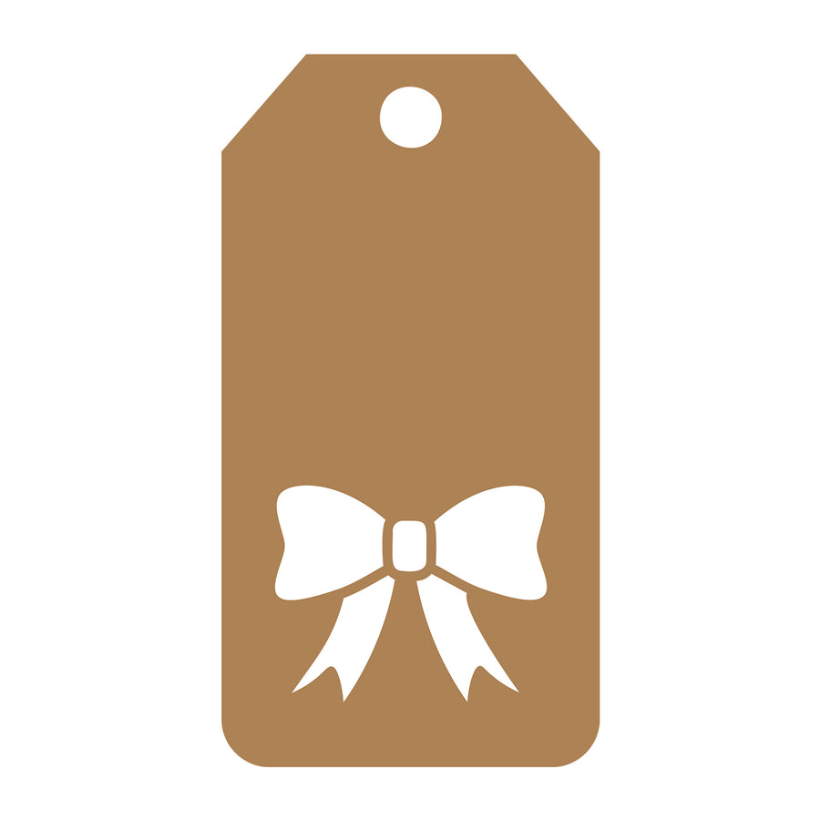 Bow Gift Tag SVG design for Cricut, Silhouette, laser cutting, vinyl, sublimation, gift tags, and craft projects.