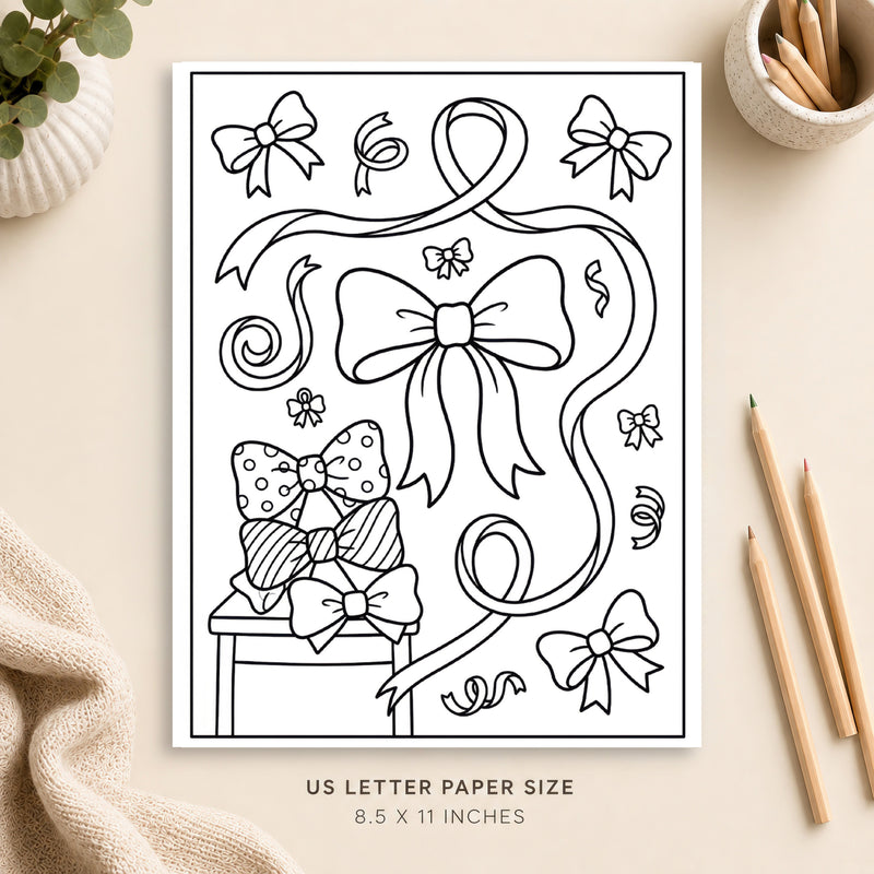 Bows and Ribbons Coloring Page 2