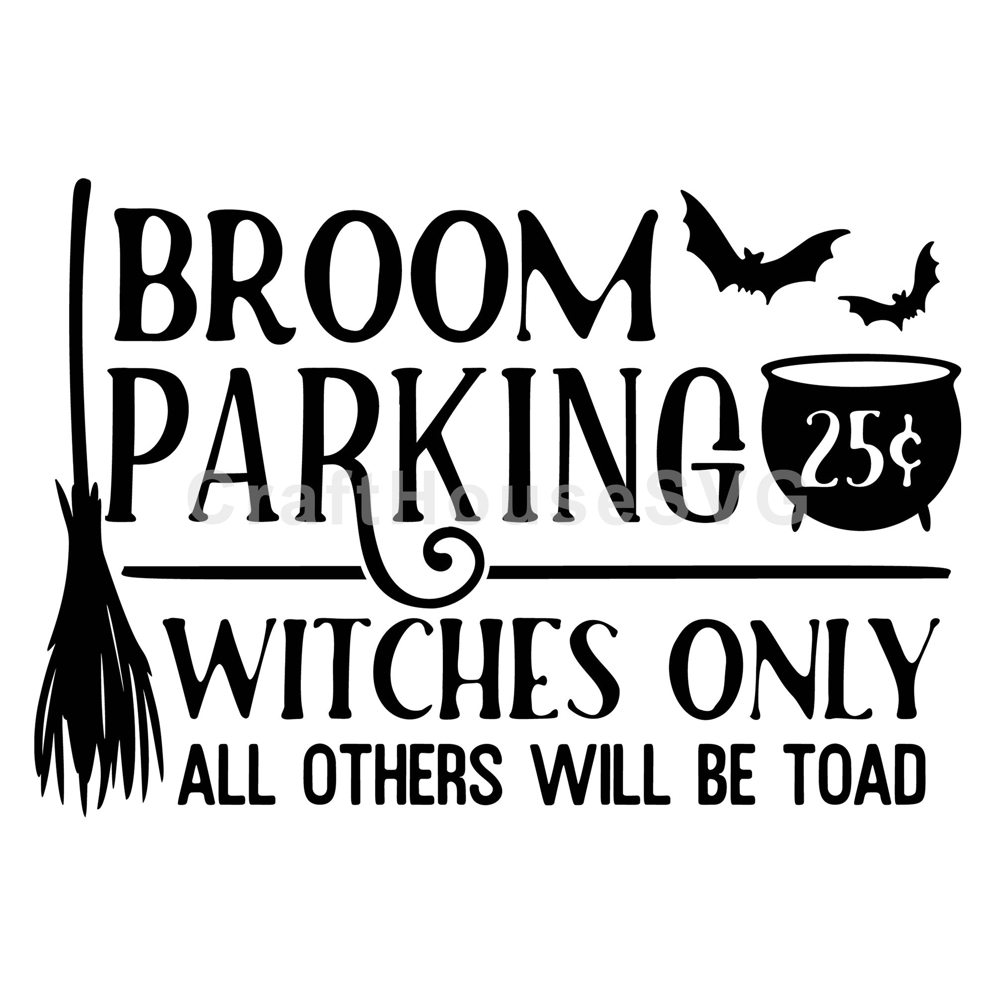 Broom Parking Witches Only SVG