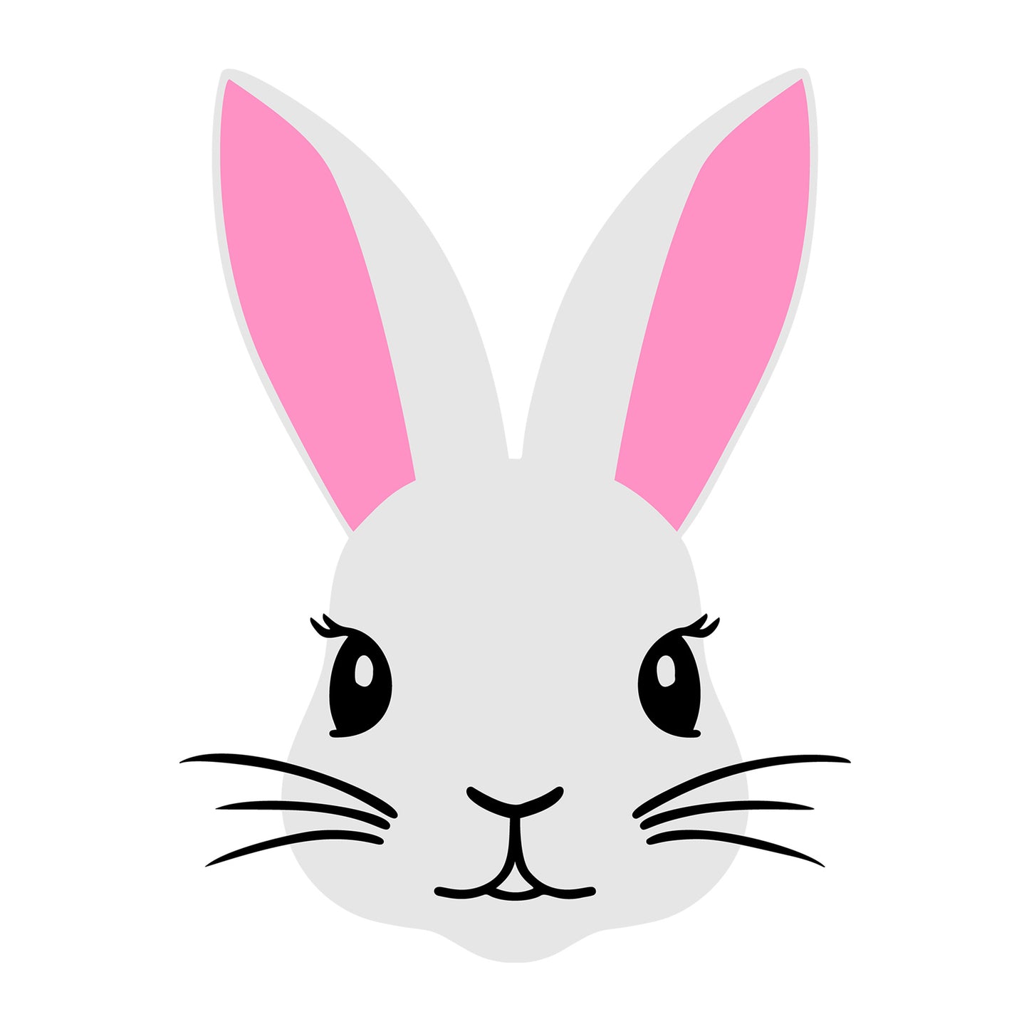 Bunny Face SVG design for Cricut, Silhouette, laser cutting, vinyl, sublimation, Easter crafts, and DIY projects.
