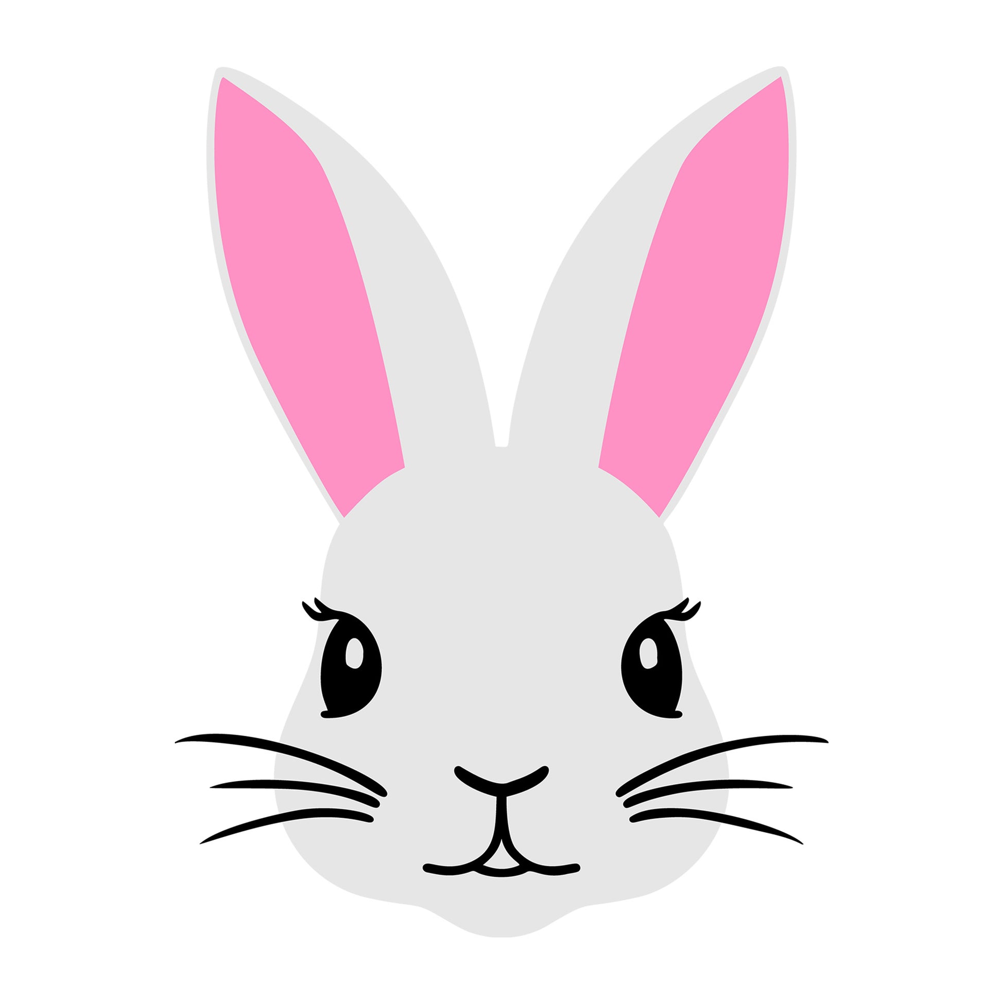 Bunny Face SVG design for Cricut, Silhouette, laser cutting, vinyl, sublimation, Easter crafts, and DIY projects.