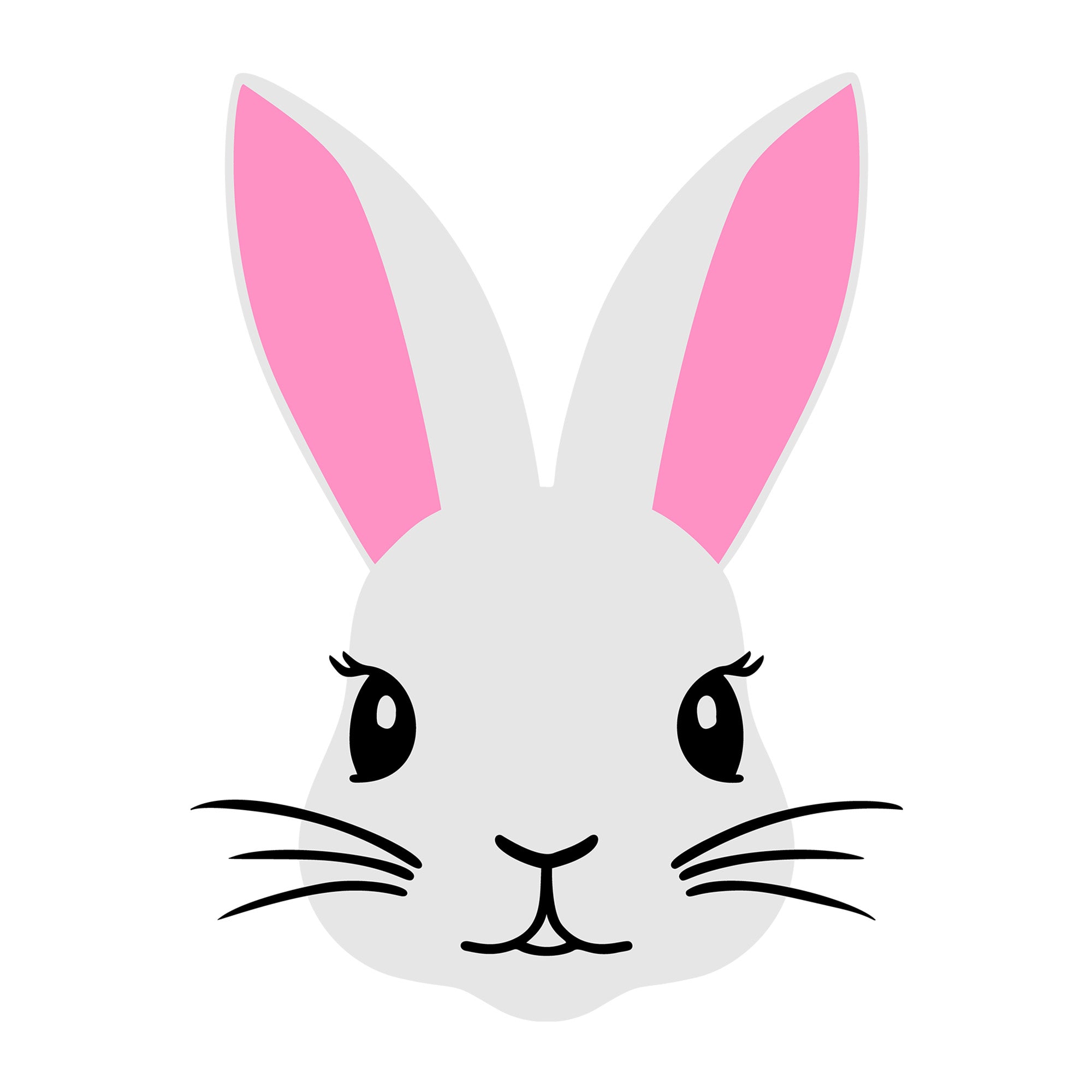 Bunny Face SVG design for Cricut, Silhouette, laser cutting, vinyl, sublimation, Easter crafts, and DIY projects.