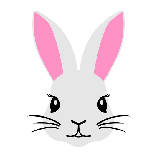 Bunny Face SVG design for Cricut, Silhouette, laser cutting, vinyl, sublimation, Easter crafts, and DIY projects.