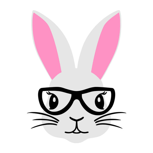 Bunny Face SVG design for Cricut, Silhouette, laser cutting, vinyl, sublimation, Easter crafts, and DIY projects.