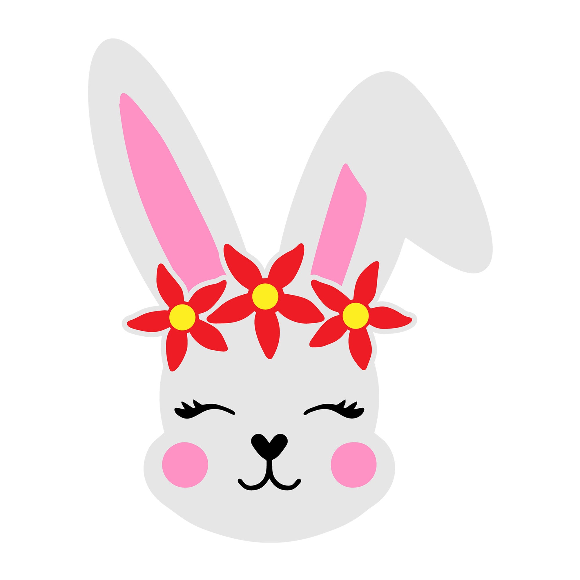 Bunny Face SVG design for Cricut, Silhouette, laser cutting, vinyl, sublimation, Easter crafts, and DIY projects.
