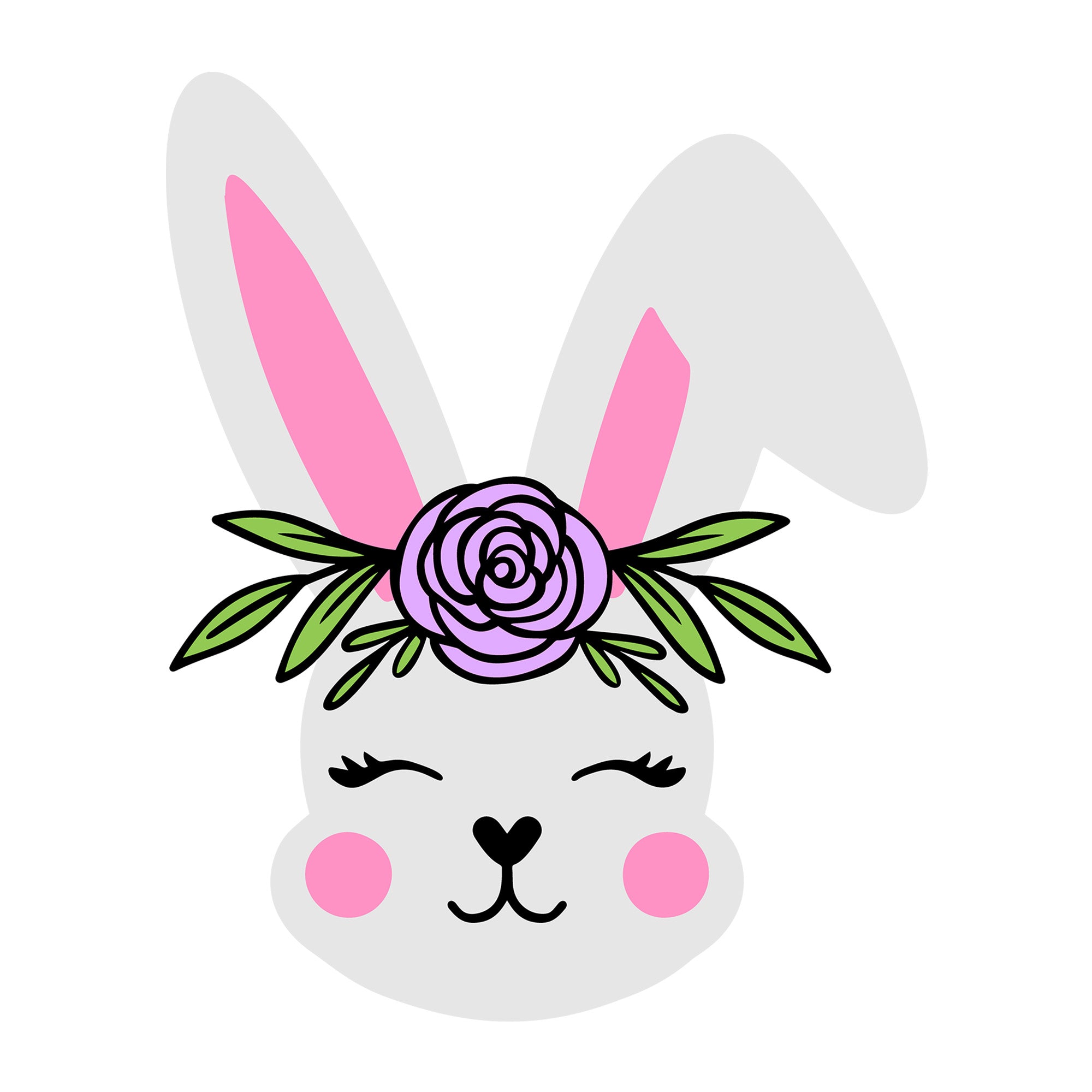 Bunny Face SVG design for Cricut, Silhouette, laser cutting, vinyl, sublimation, Easter crafts, and DIY projects.