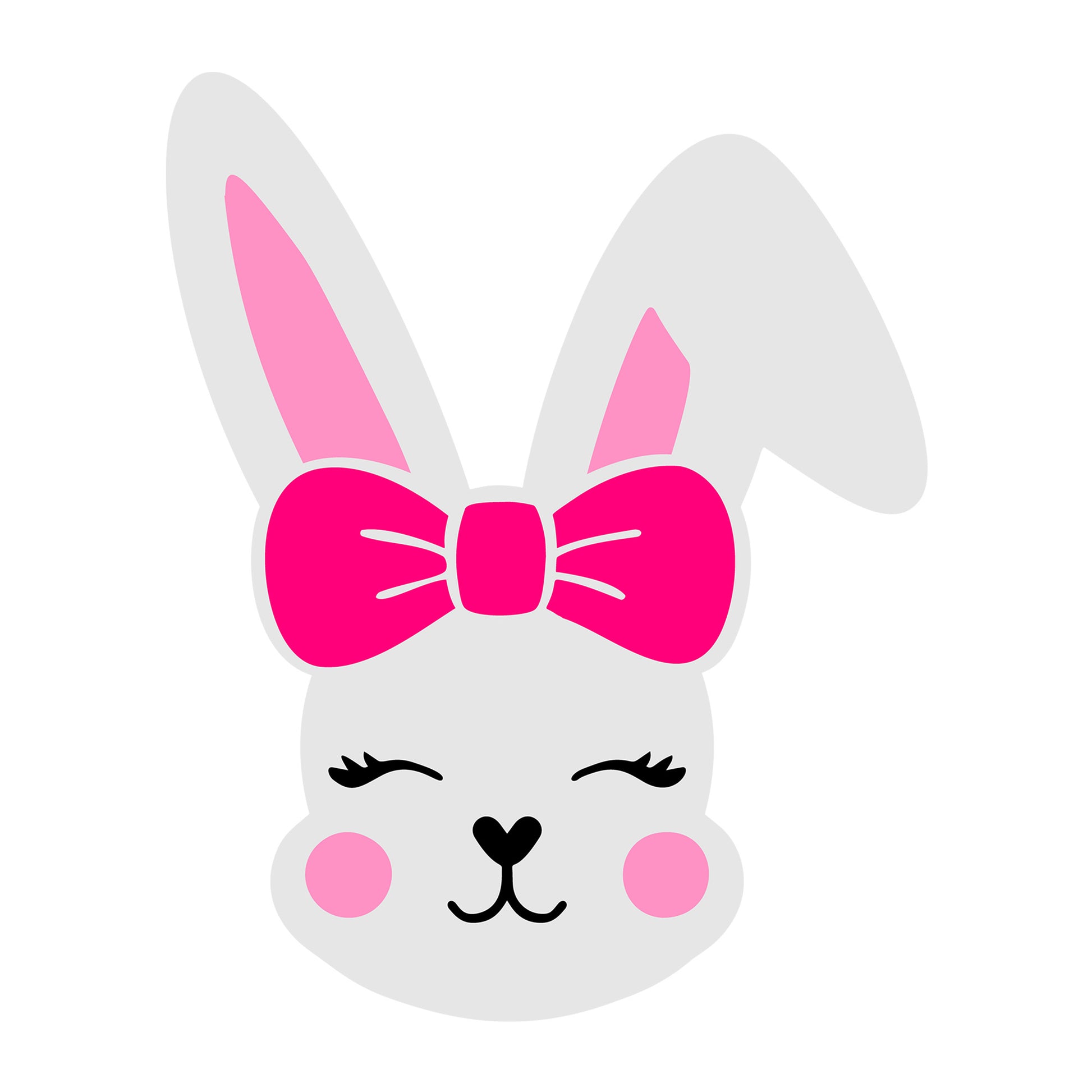 Bunny Face SVG design for Cricut, Silhouette, laser cutting, vinyl, sublimation, Easter crafts, and DIY projects.