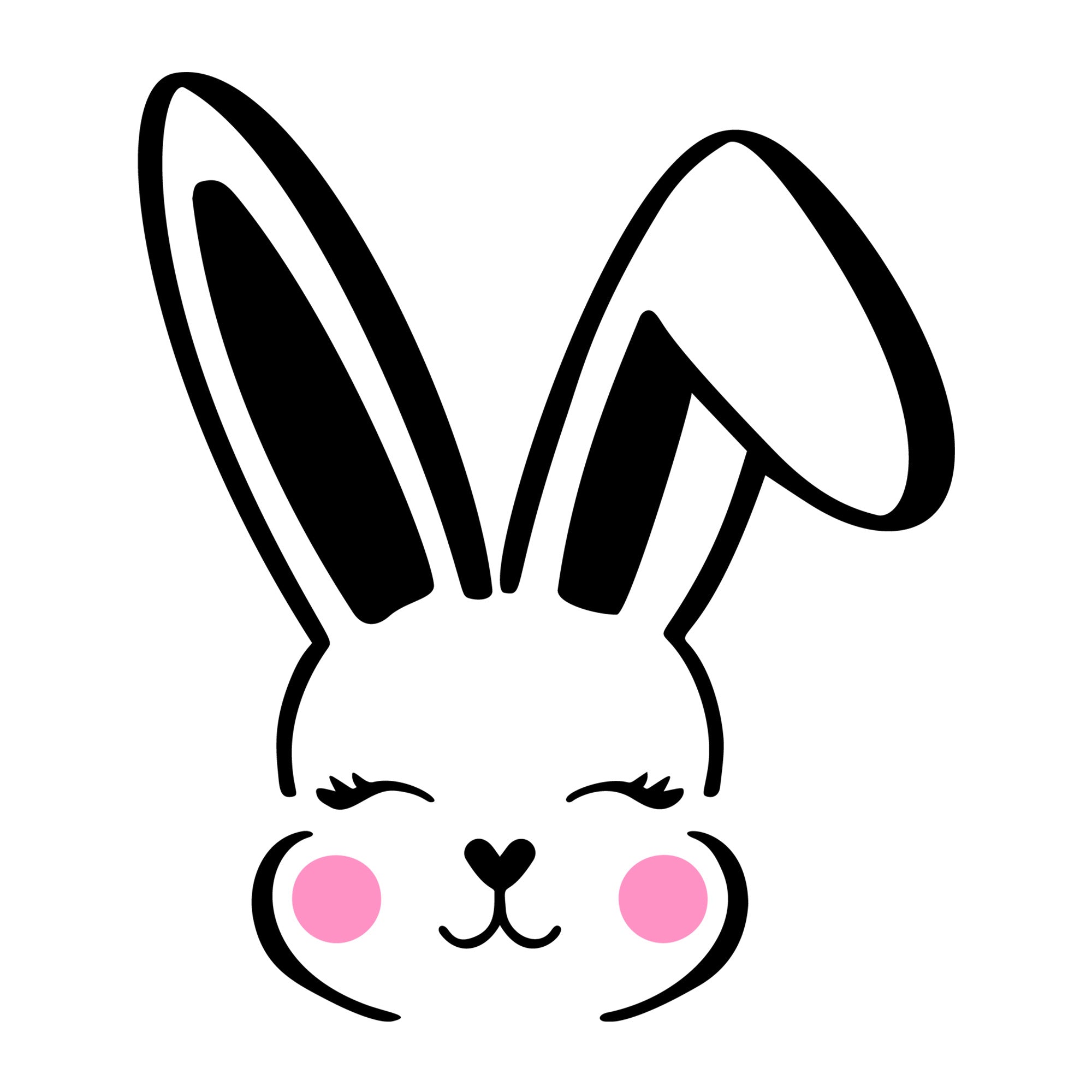 Bunny Face SVG design for Cricut, Silhouette, laser cutting, vinyl, sublimation, Easter crafts, and DIY projects.