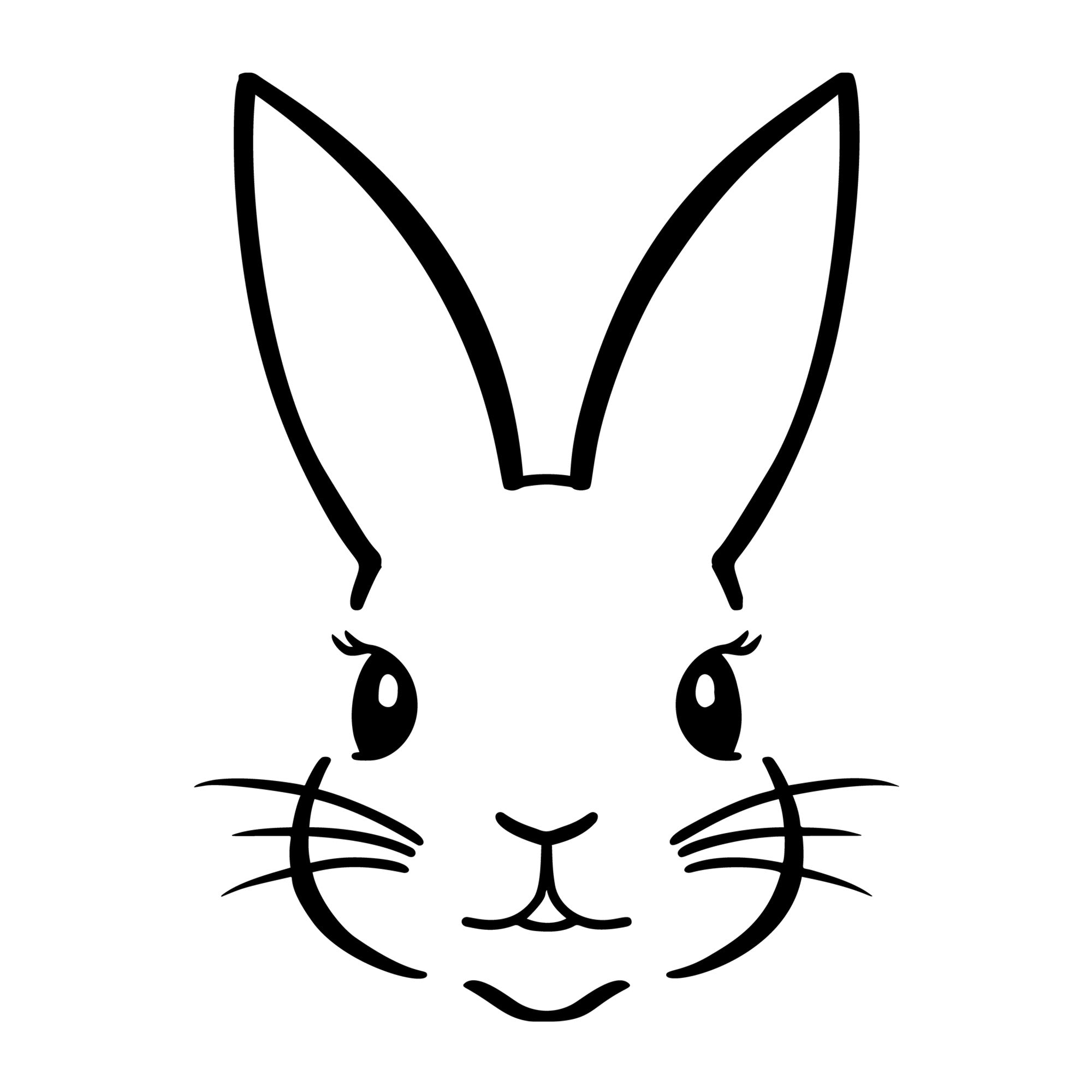 Bunny Face SVG design for Cricut, Silhouette, laser cutting, vinyl, sublimation, Easter crafts, and DIY projects.