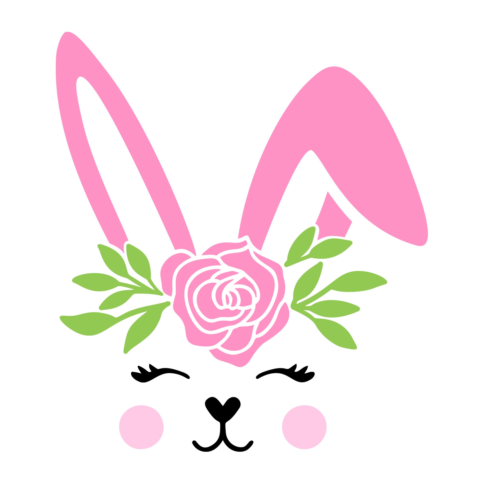 Bunny Face SVG design for Cricut, Silhouette, laser cutting, vinyl, sublimation, Easter crafts, and DIY projects.