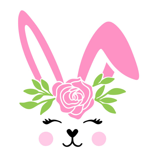 Bunny Face SVG design for Cricut, Silhouette, laser cutting, vinyl, sublimation, Easter crafts, and DIY projects.