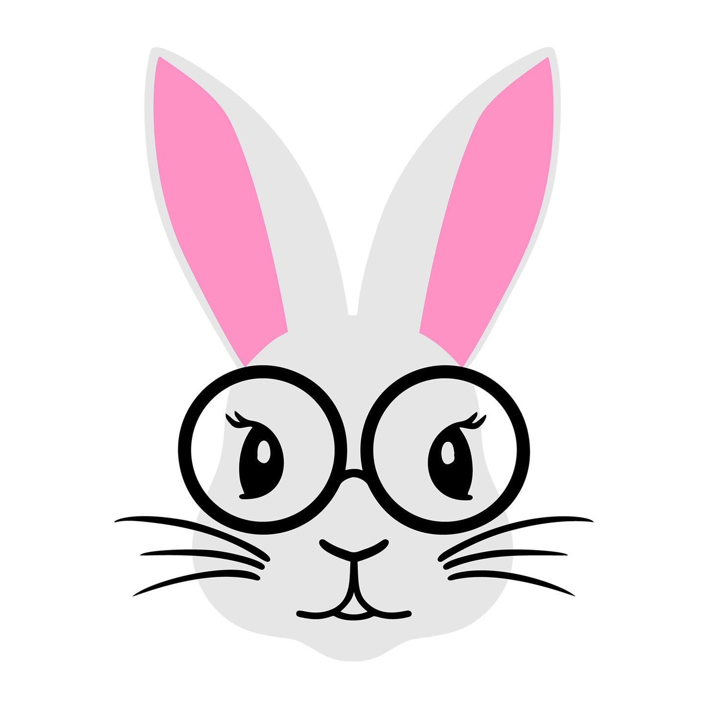 Bunny Face SVG design for Cricut, Silhouette, laser cutting, vinyl, sublimation, Easter crafts, and DIY projects.