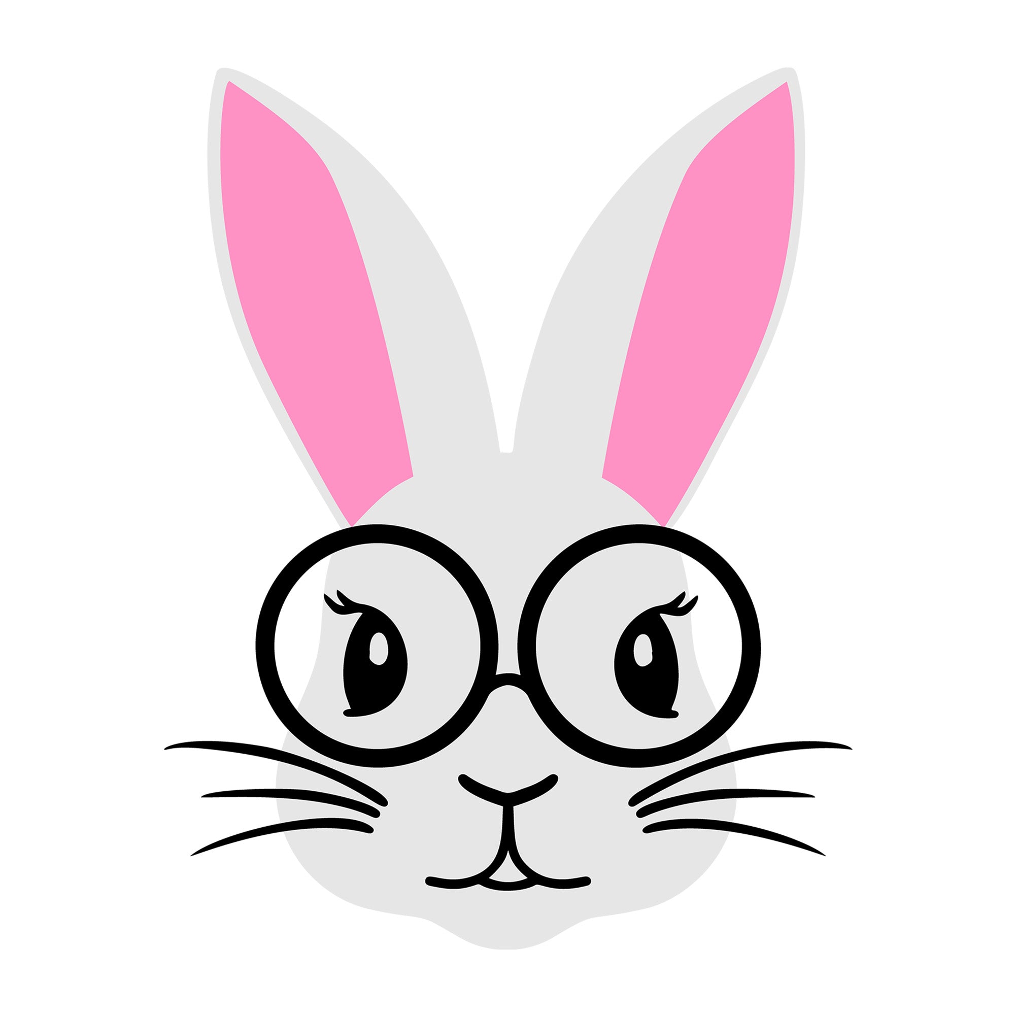 Bunny Face SVG design for Cricut, Silhouette, laser cutting, vinyl, sublimation, Easter crafts, and DIY projects.