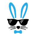 Bunny with sunglasses blue SVG design for Cricut, Silhouette, laser cutting and Easter crafts.