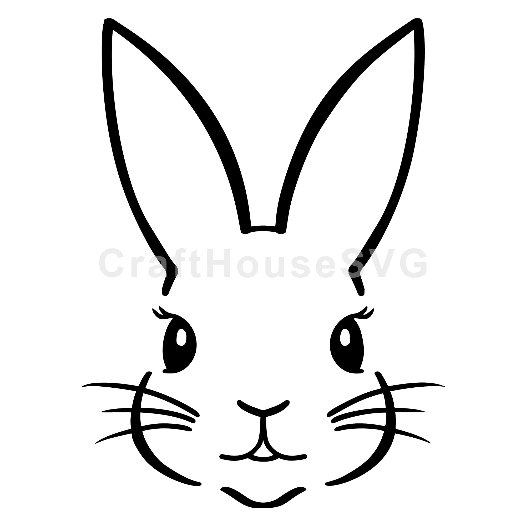 Simple Cute Bunny Face SVG