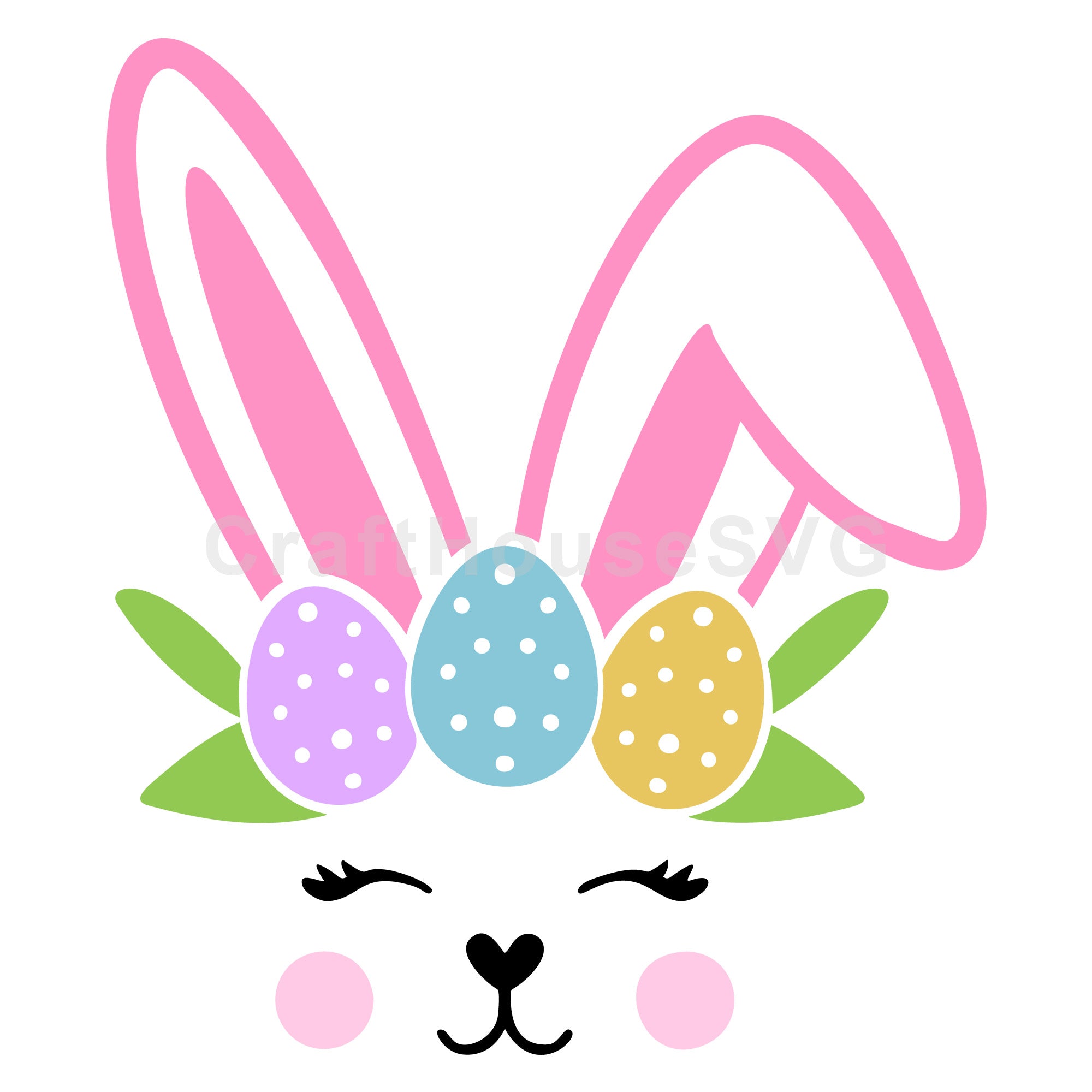 Easter Egg Bunny Face SVG