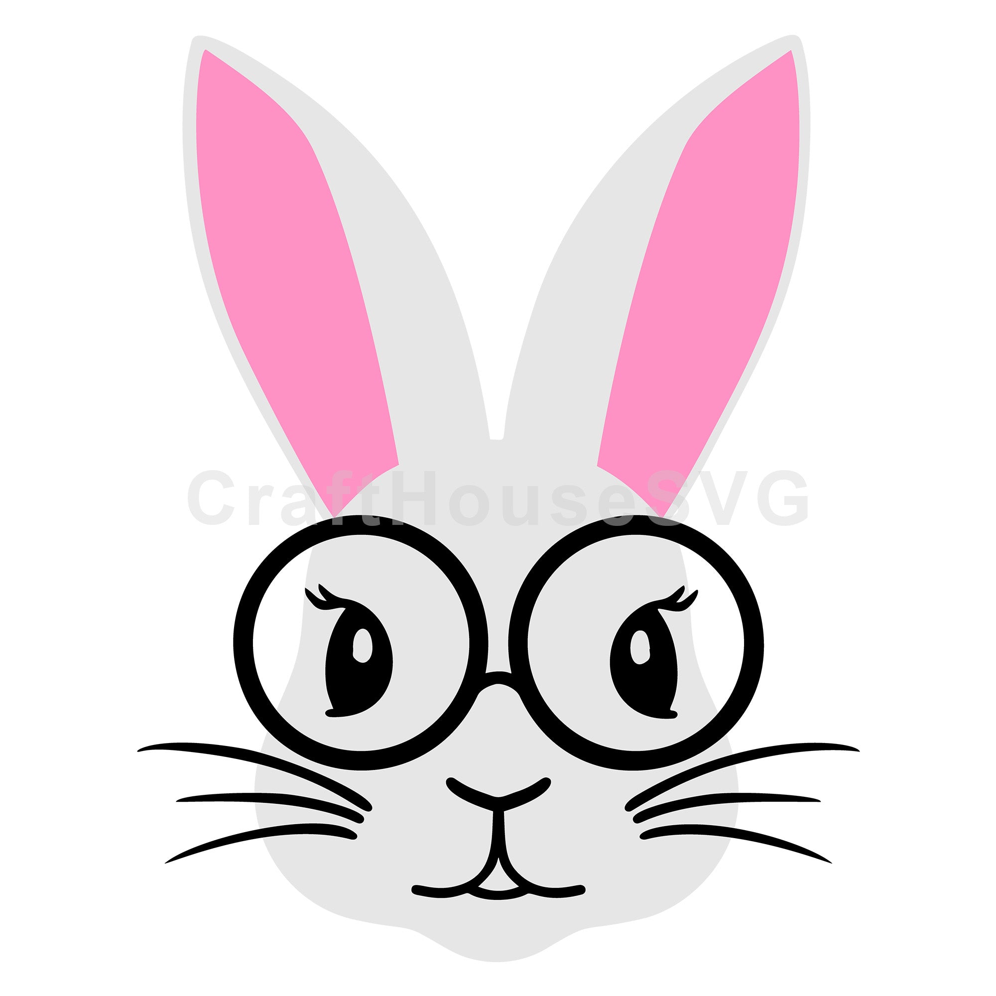 Glasses Bunny Face SVG