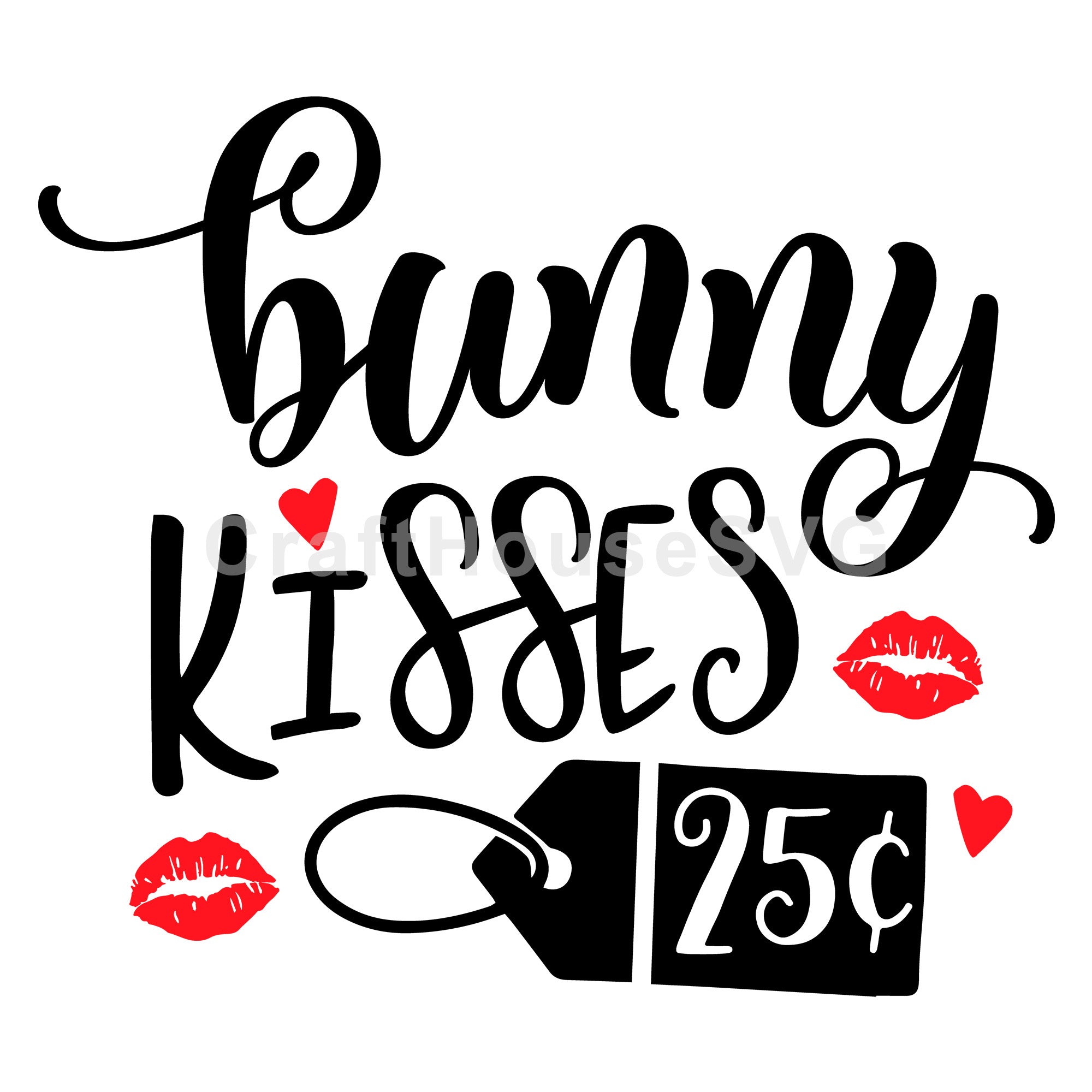 Bunny kisses 25 cent SVG | M46F | An Easter SVG cut file