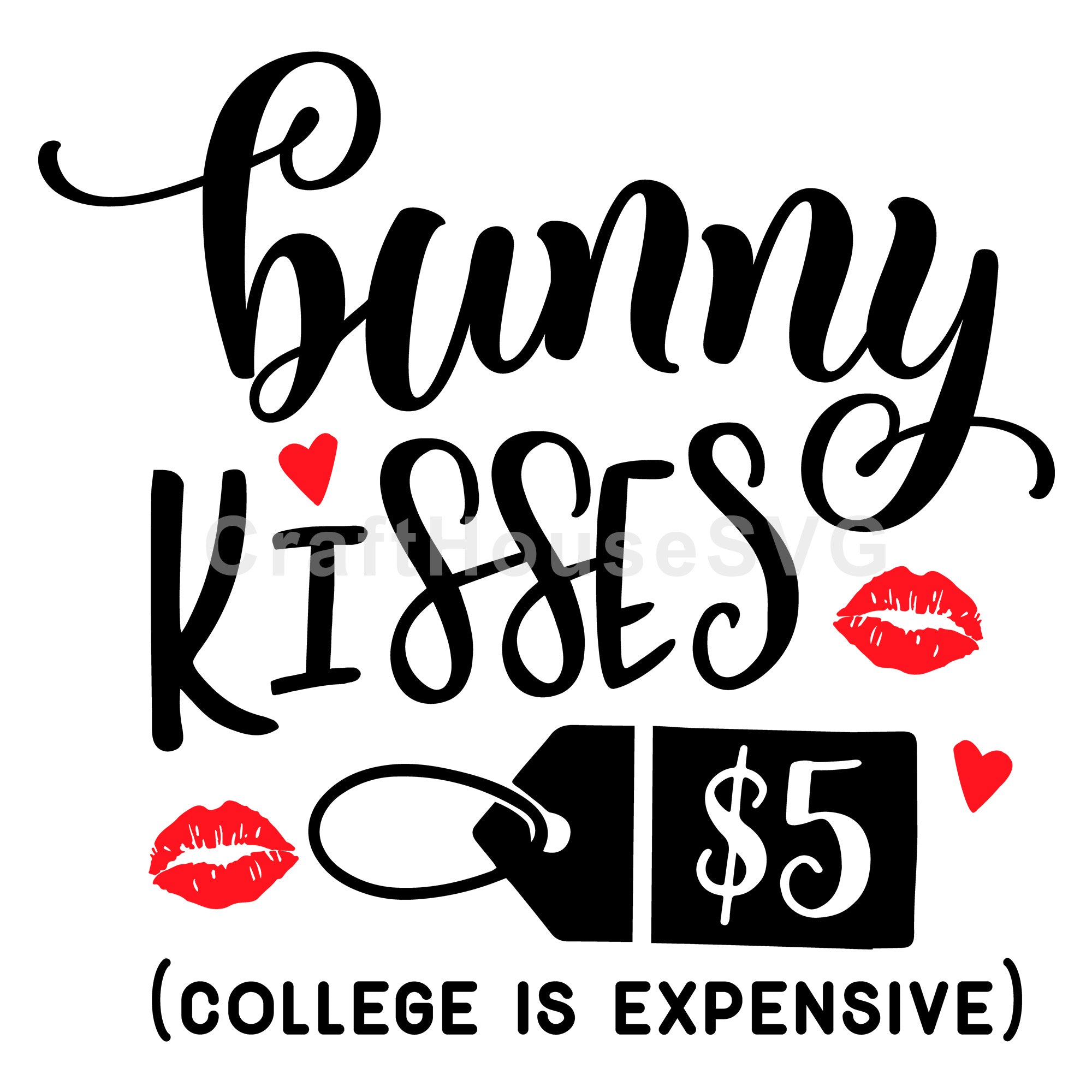 Bunny kisses 5 dollars SVG | M46F | An Easter SVG cut file