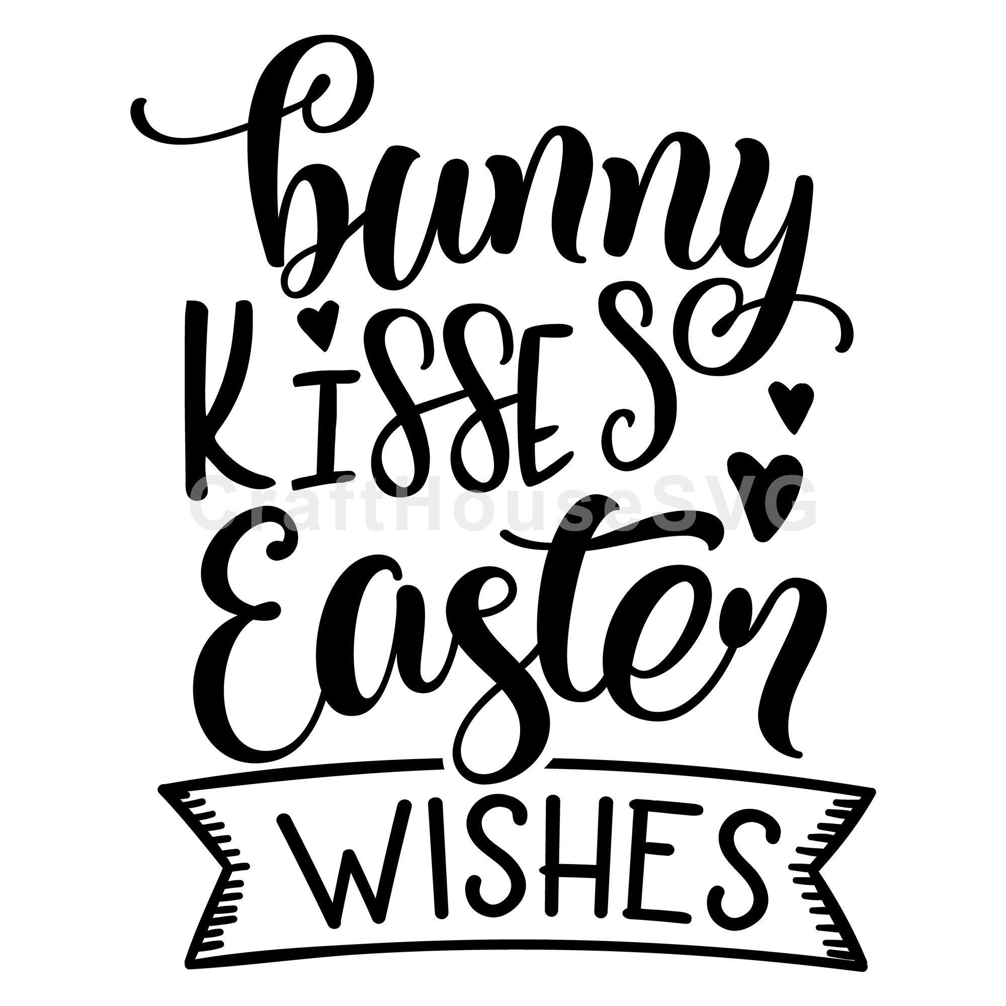 Bunny kisses Easter wishes SVG | M46F | An Easter SVG cut file - Craft