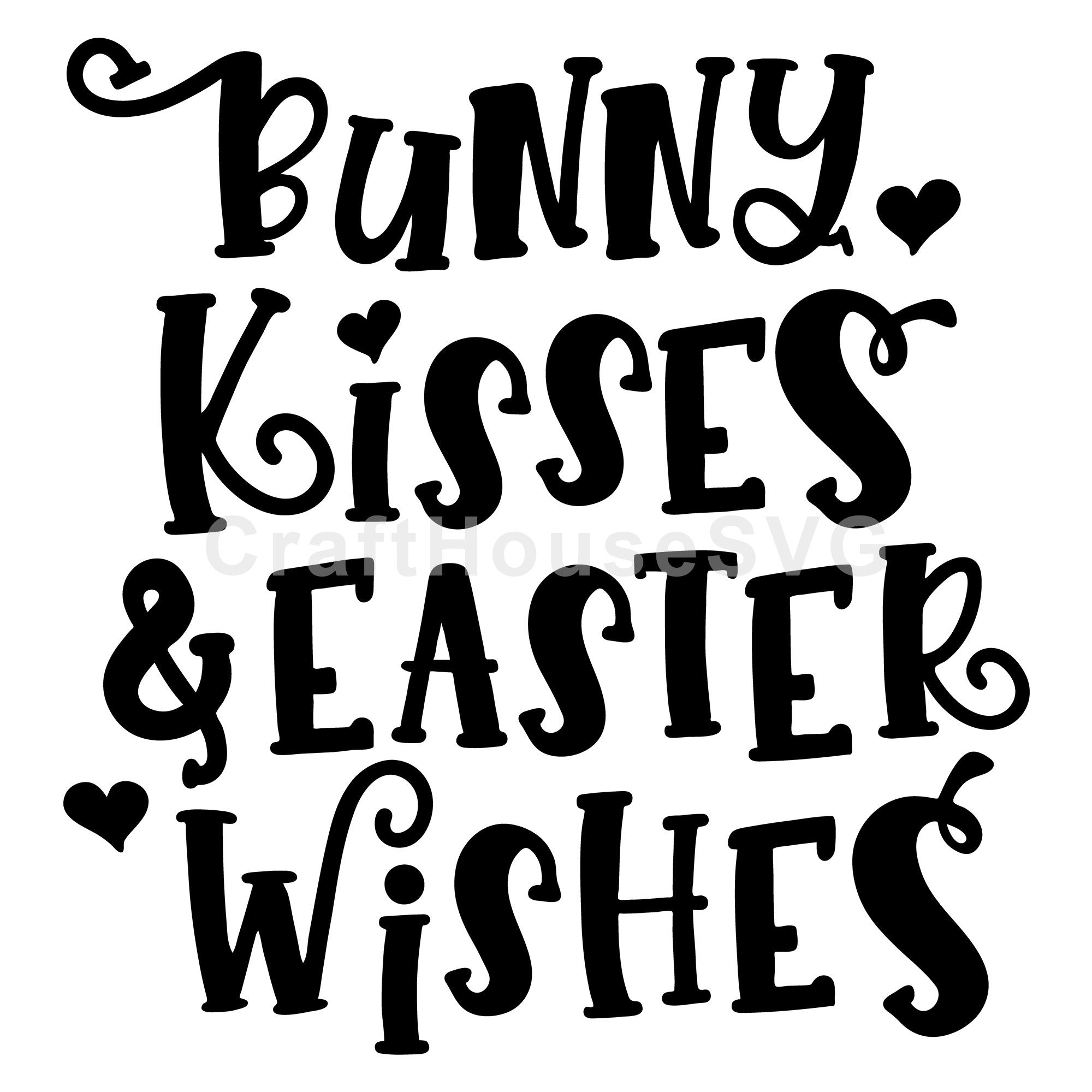 Bunny kisses and Easter wishes SVG