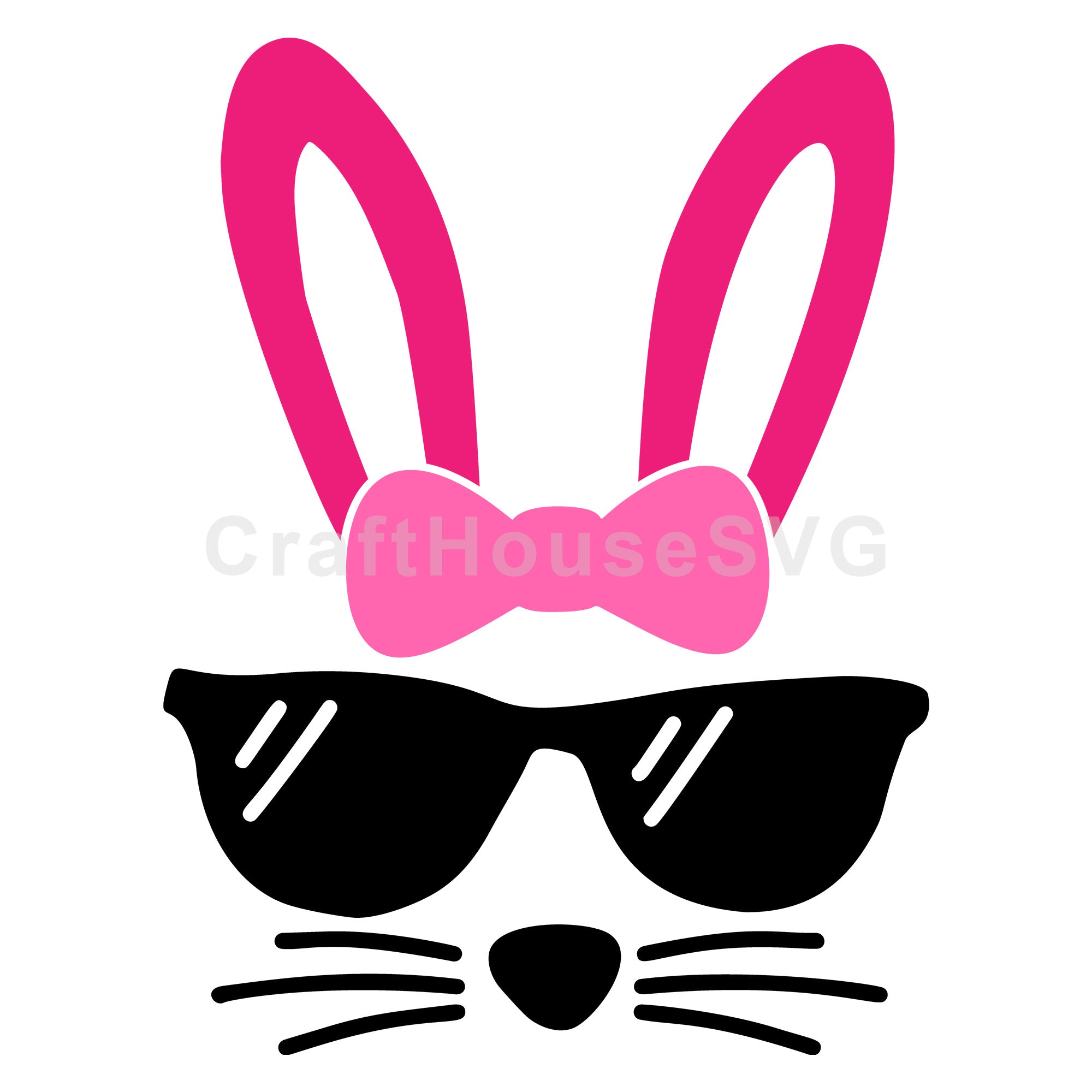 Bunny with sunglasses pink SVG