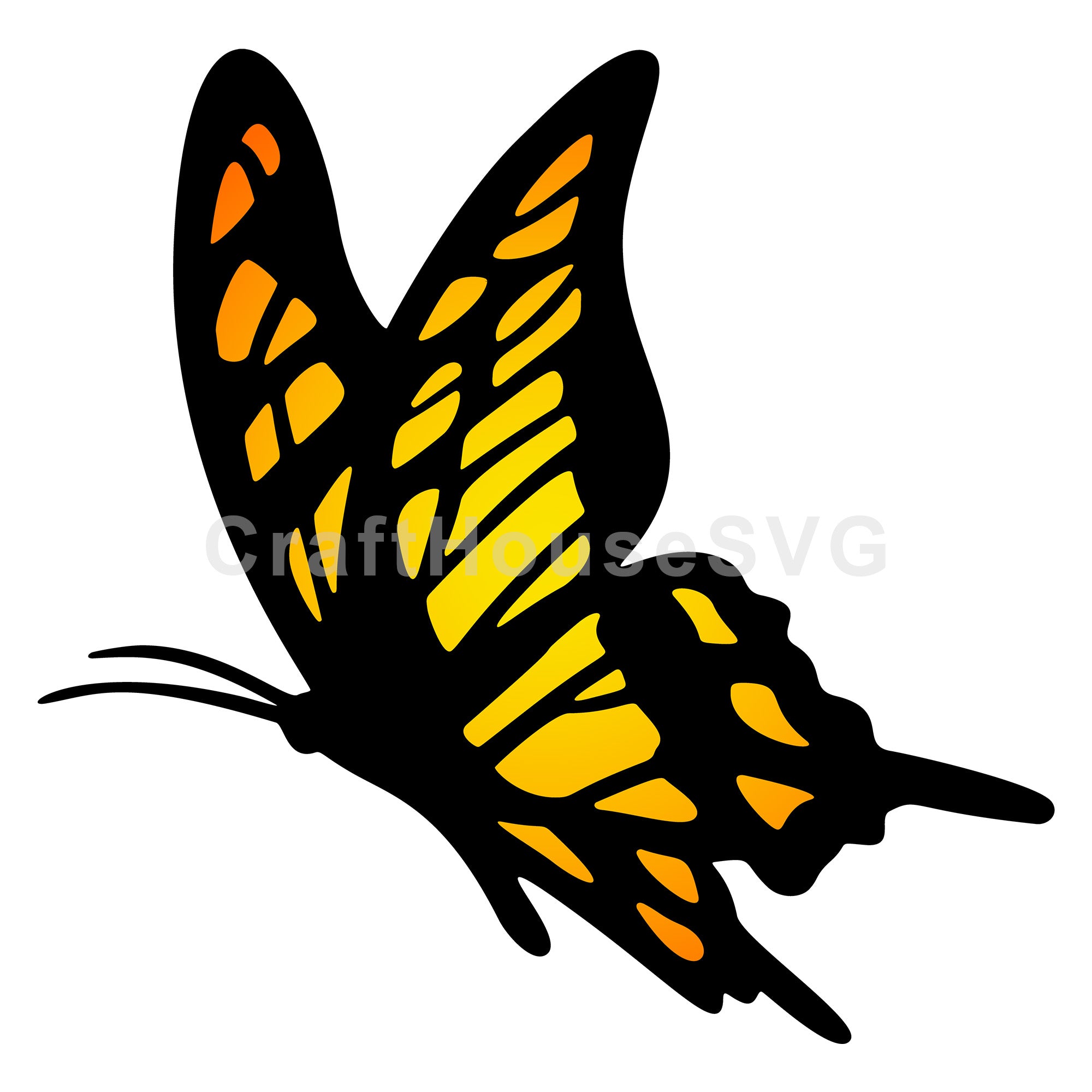 Soaring Butterfly with Sleek Design Layered SVG