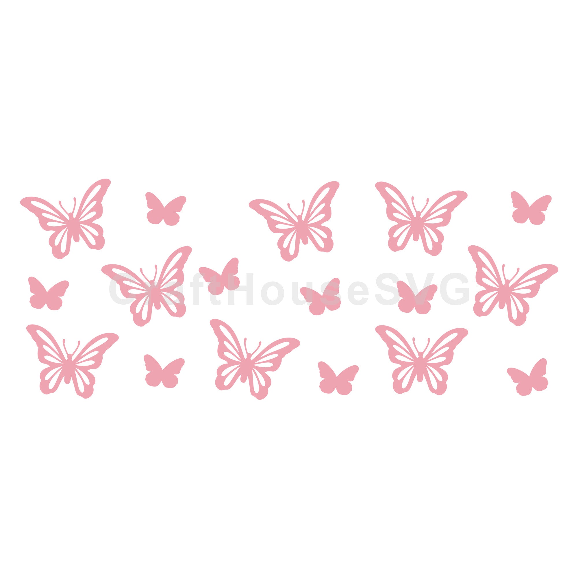 Butterfly SVG 16 Oz Glass Can Wrap Cut File