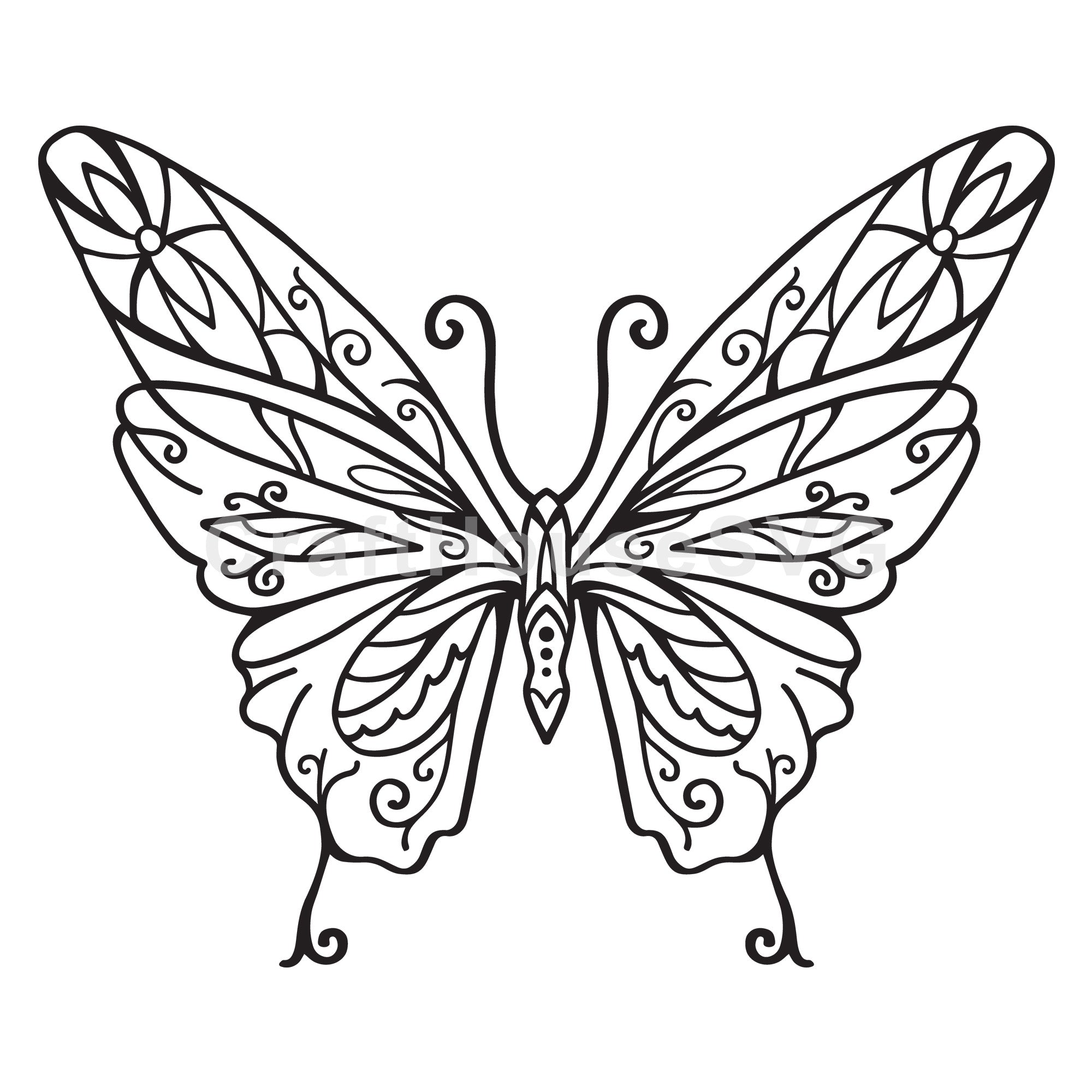 Butterfly Mandala Design SVG