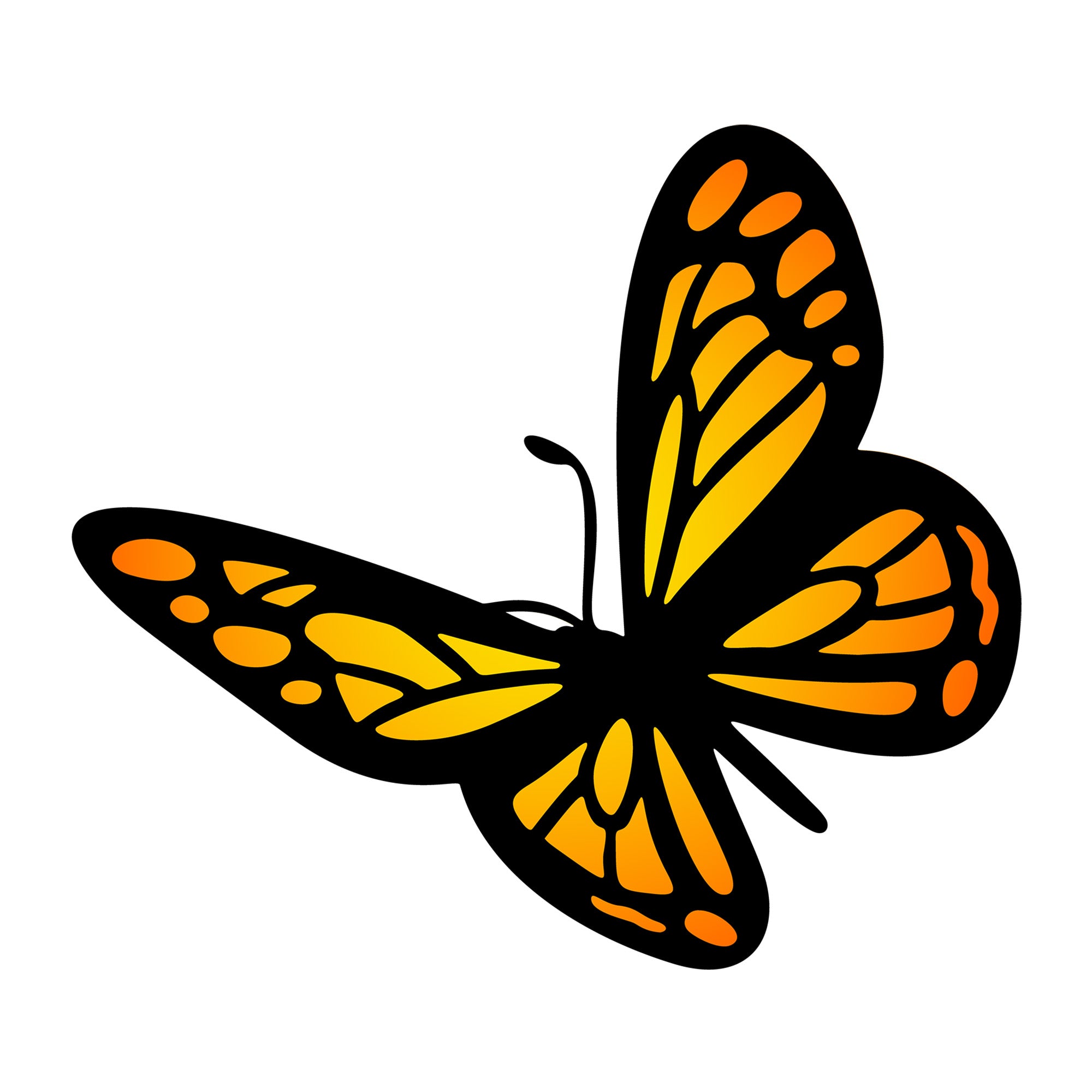 Butterfly SVG design for Cricut, Silhouette, laser cutting, vinyl, sublimation, and craft projects.