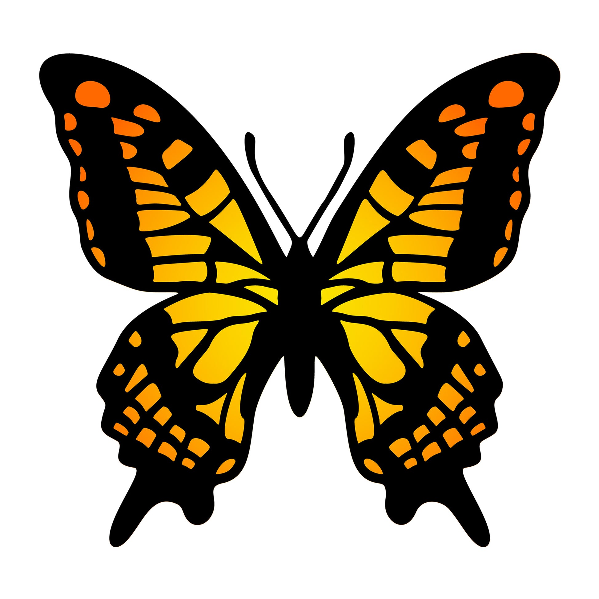 Butterfly SVG design for Cricut, Silhouette, laser cutting, vinyl, sublimation, and craft projects.