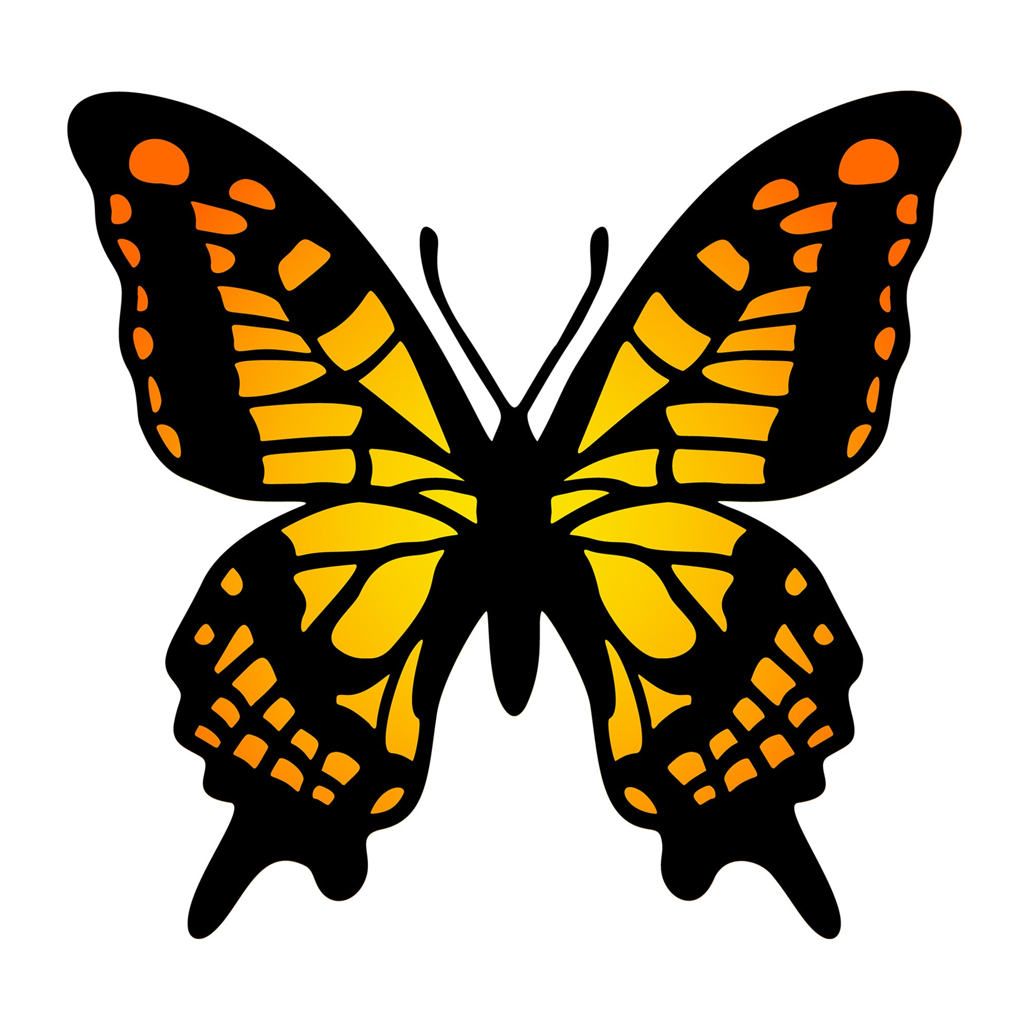 Butterfly SVG design for Cricut, Silhouette, laser cutting, vinyl, sublimation, and craft projects.