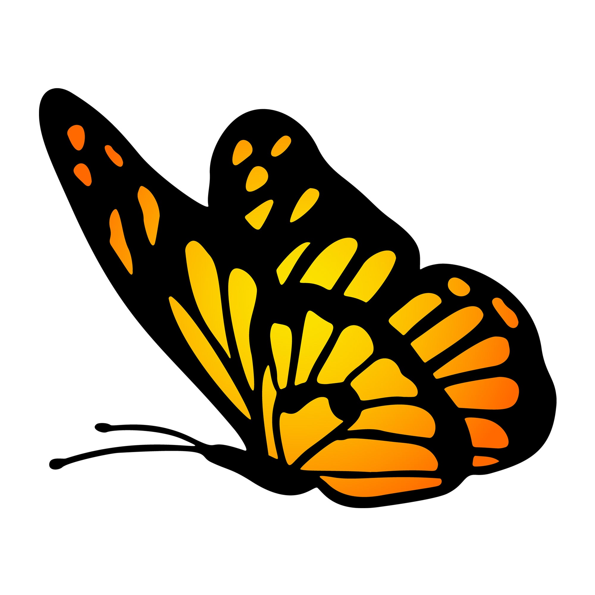 Butterfly SVG design for Cricut, Silhouette, laser cutting, vinyl, sublimation, and craft projects.