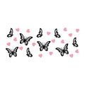 Butterfly Glass Can Wrap SVG design for Cricut, Silhouette, laser cutting, vinyl, sublimation, and craft projects.