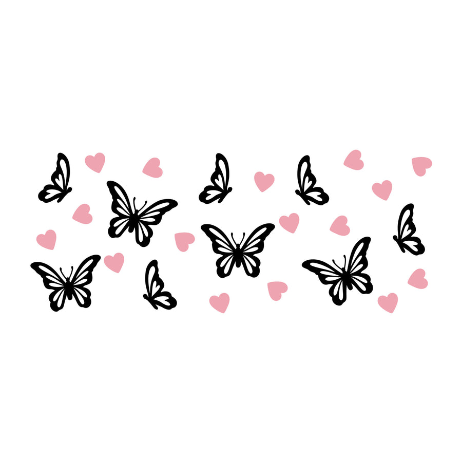 Butterfly Glass Can Wrap SVG design for Cricut, Silhouette, laser cutting, vinyl, sublimation, and craft projects.