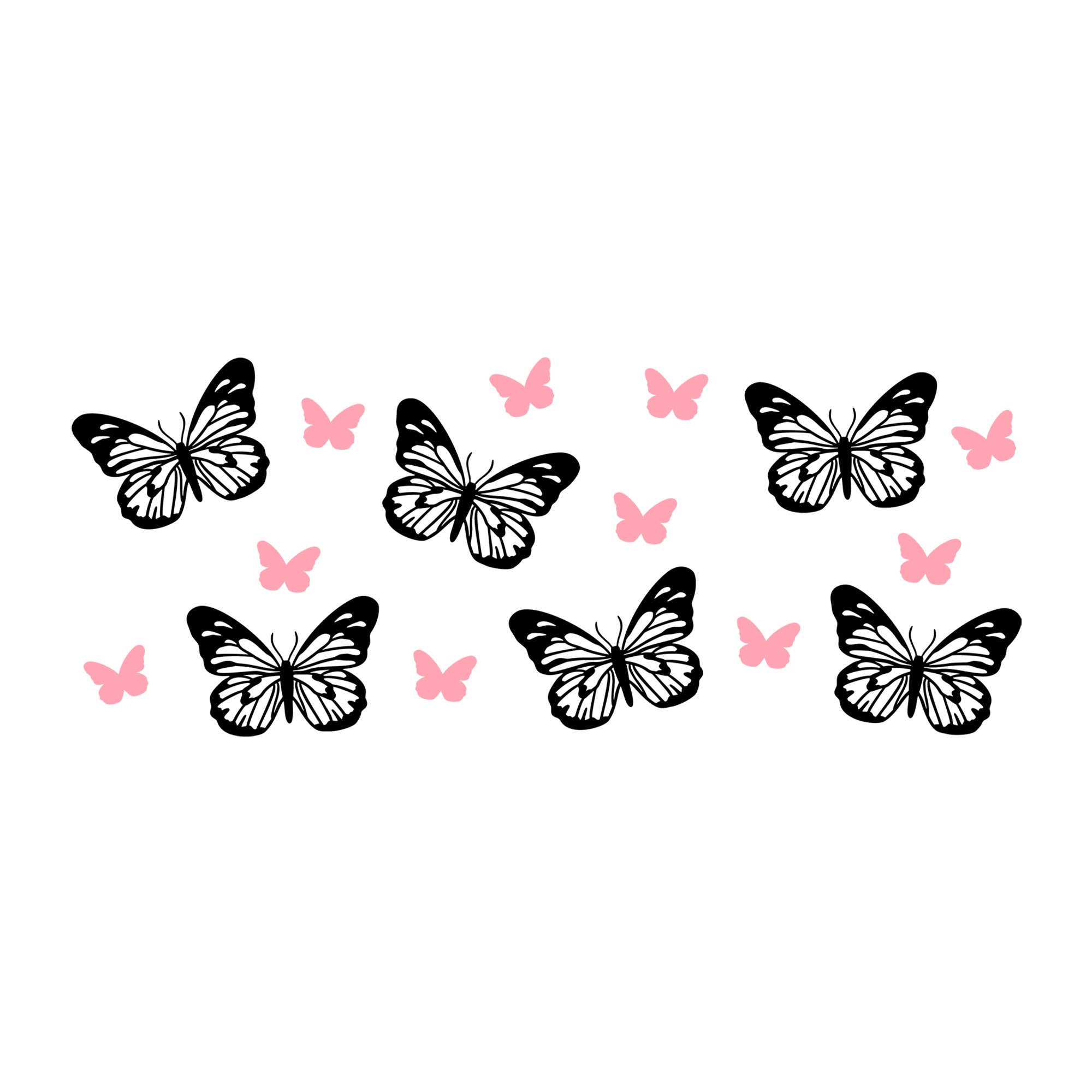 Butterfly Glass Can Wrap SVG design for Cricut, Silhouette, laser cutting, vinyl, sublimation, and craft projects.