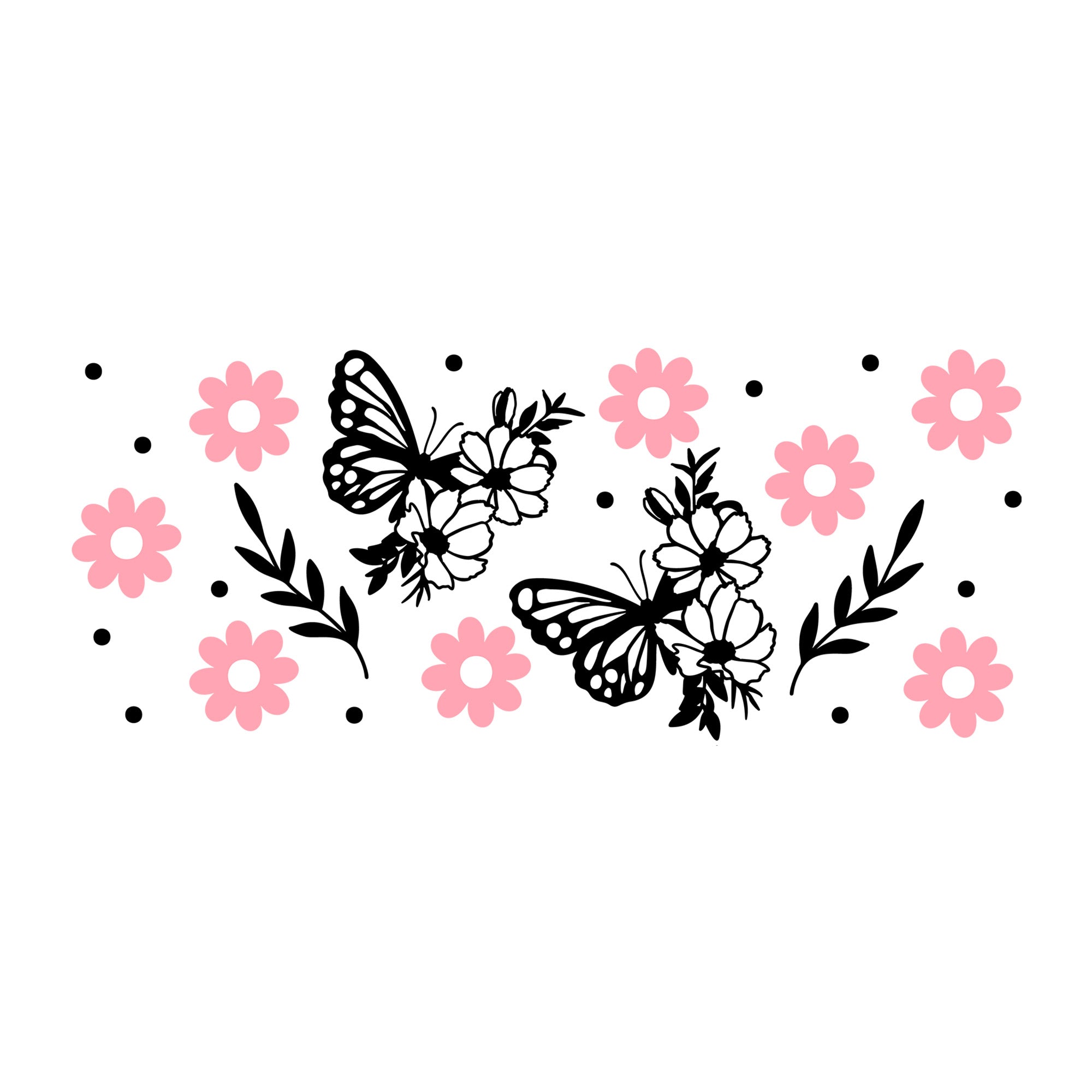 Butterfly Glass Can Wrap SVG design for Cricut, Silhouette, laser cutting, vinyl, sublimation, and craft projects.