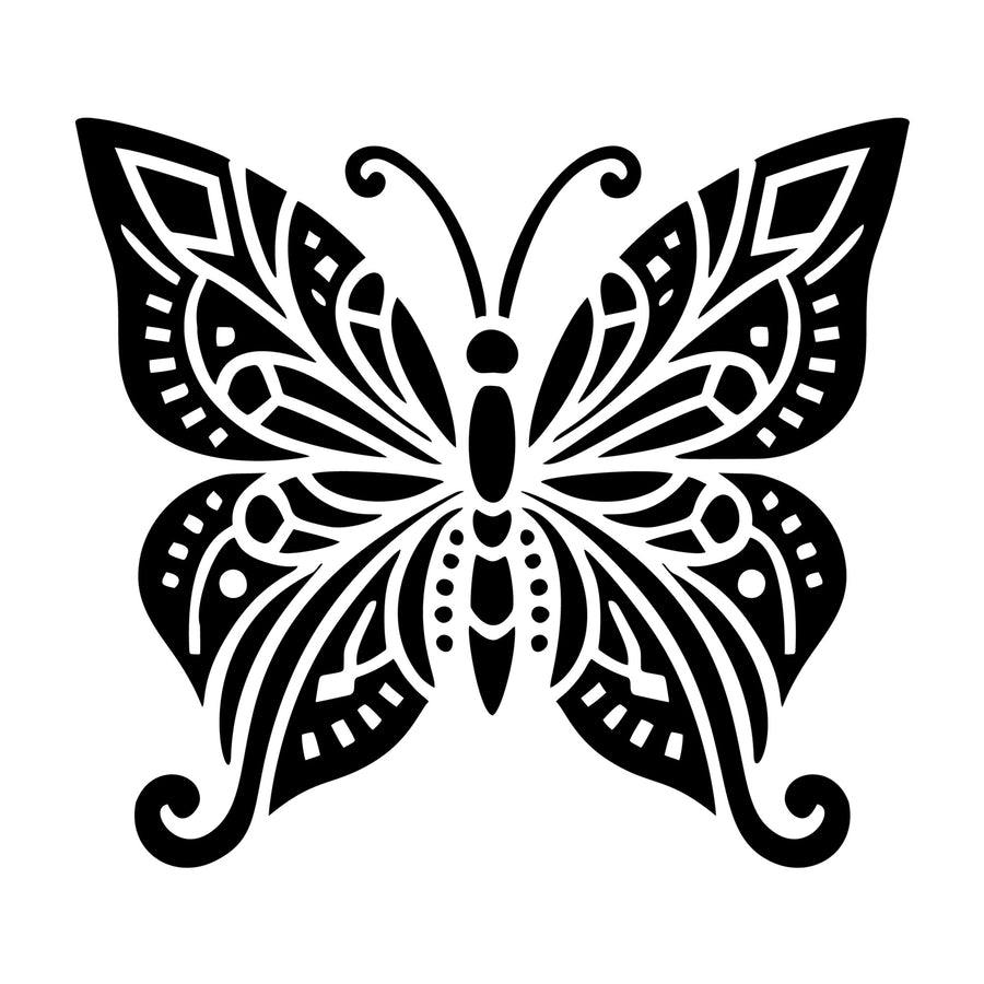 Butterfly with Patterned Wings SVG design for Cricut, Silhouette, laser cutting, vinyl, sublimation, and craft projects.