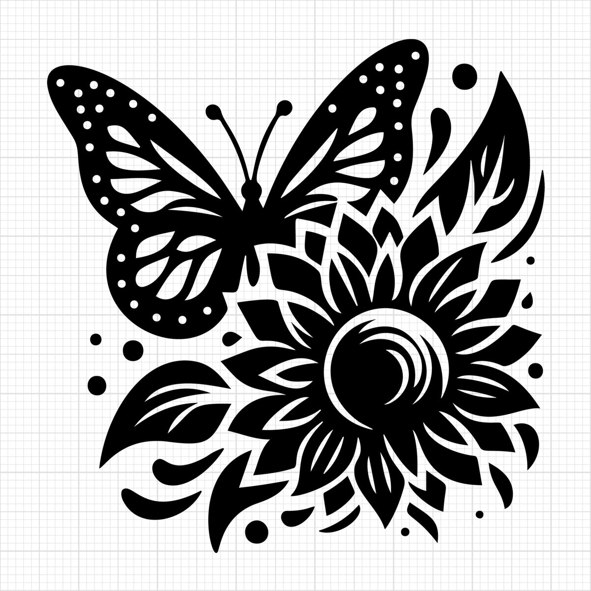 Butterfly and Sunflower