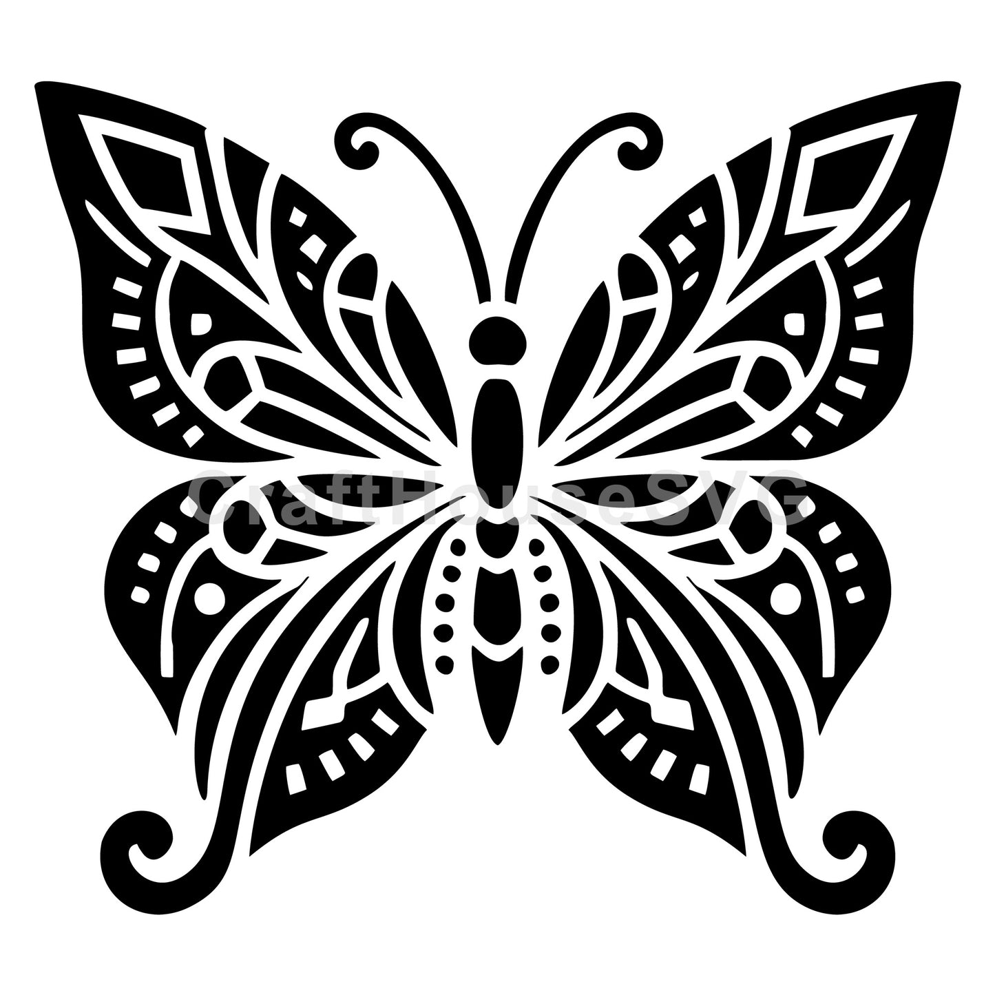 Butterfly with Patterned Wings SVG - Craft House SVG