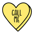 Call Me SVG design for Cricut, Silhouette, laser cutting, vinyl, sublimation, Valentine conversation hearts, and craft projects.