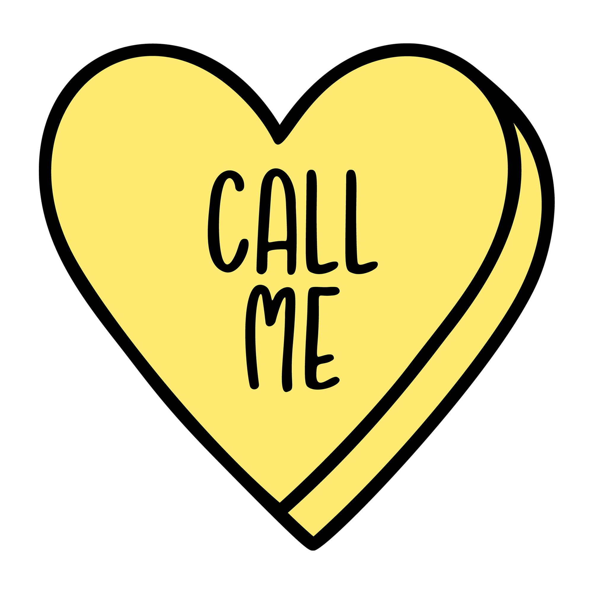 Call Me SVG design for Cricut, Silhouette, laser cutting, vinyl, sublimation, Valentine conversation hearts, and craft projects.