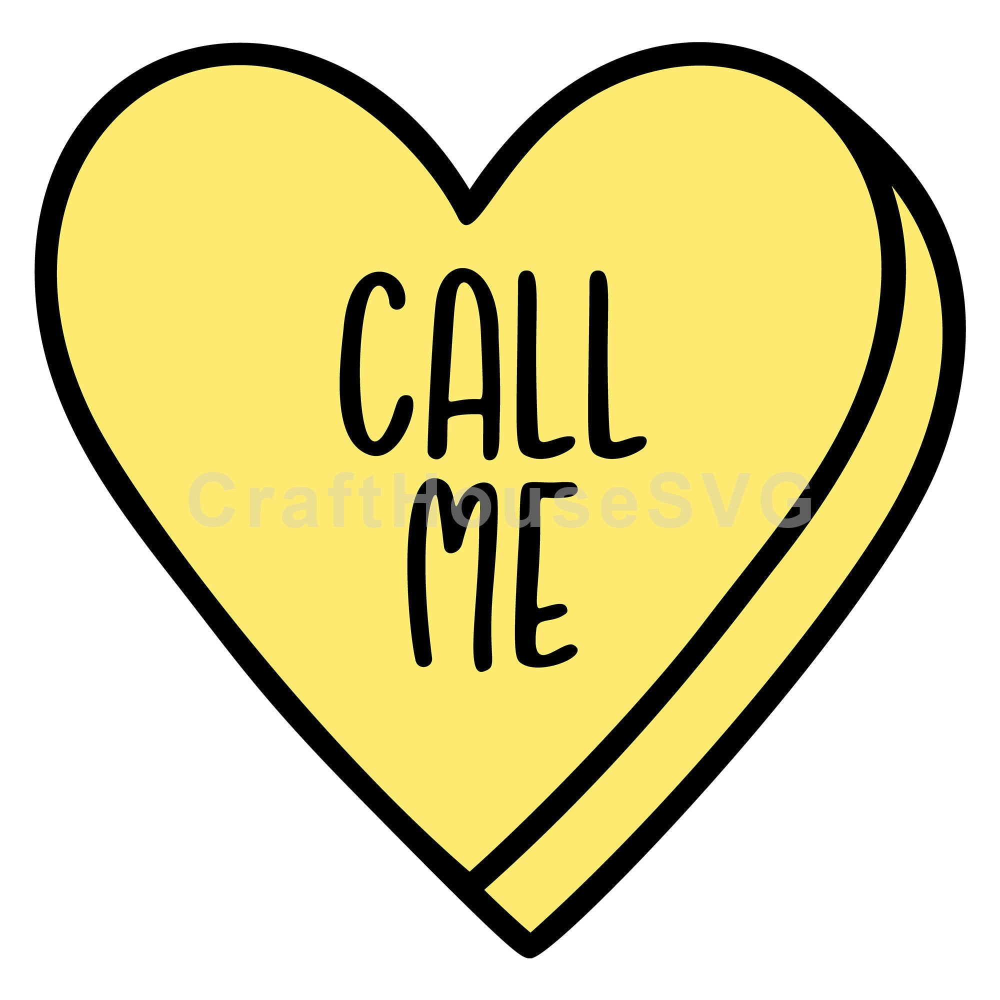 Call Me Conversation Heart SVG